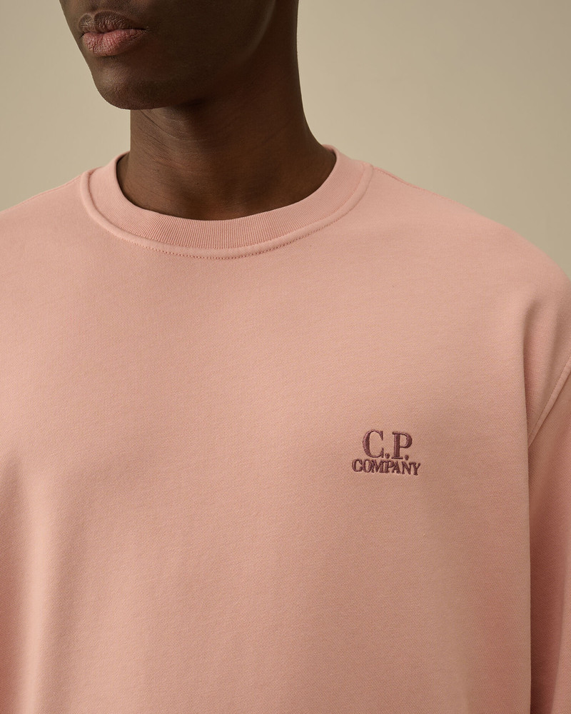 코튼 대각선 Fleece Crewneck 로고 스웨터 5