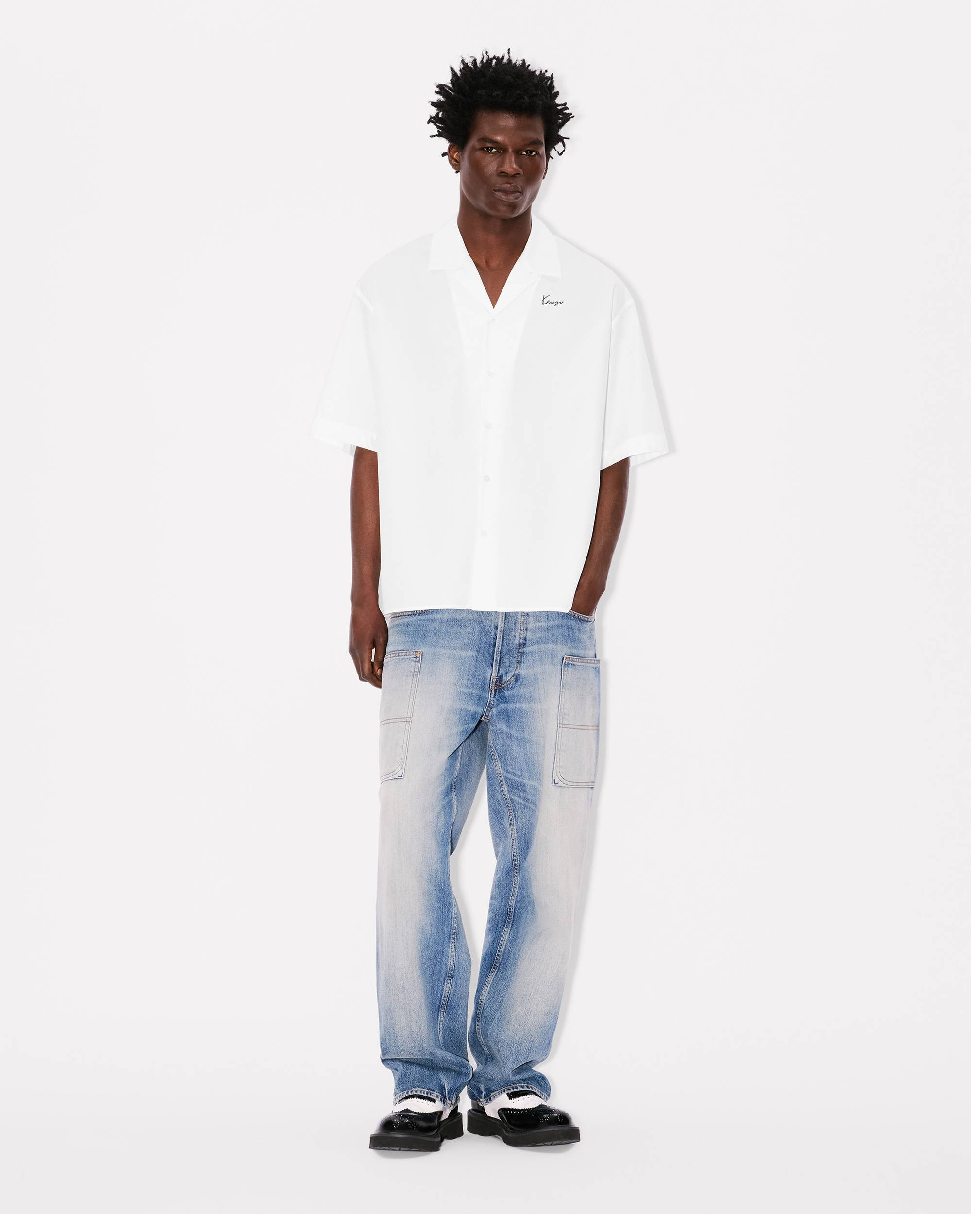 'KENZO Archive Bouquet' hawaiian short sleeve shirt in cotton poplin - 5