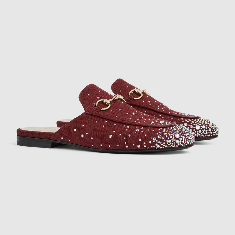 Women's Princetown slipper with crystals 2
