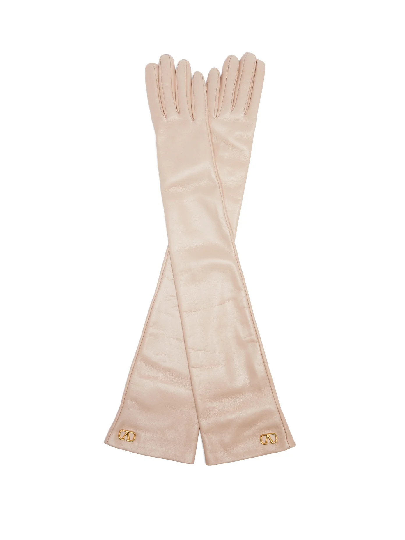 V-logo leather gloves - 1