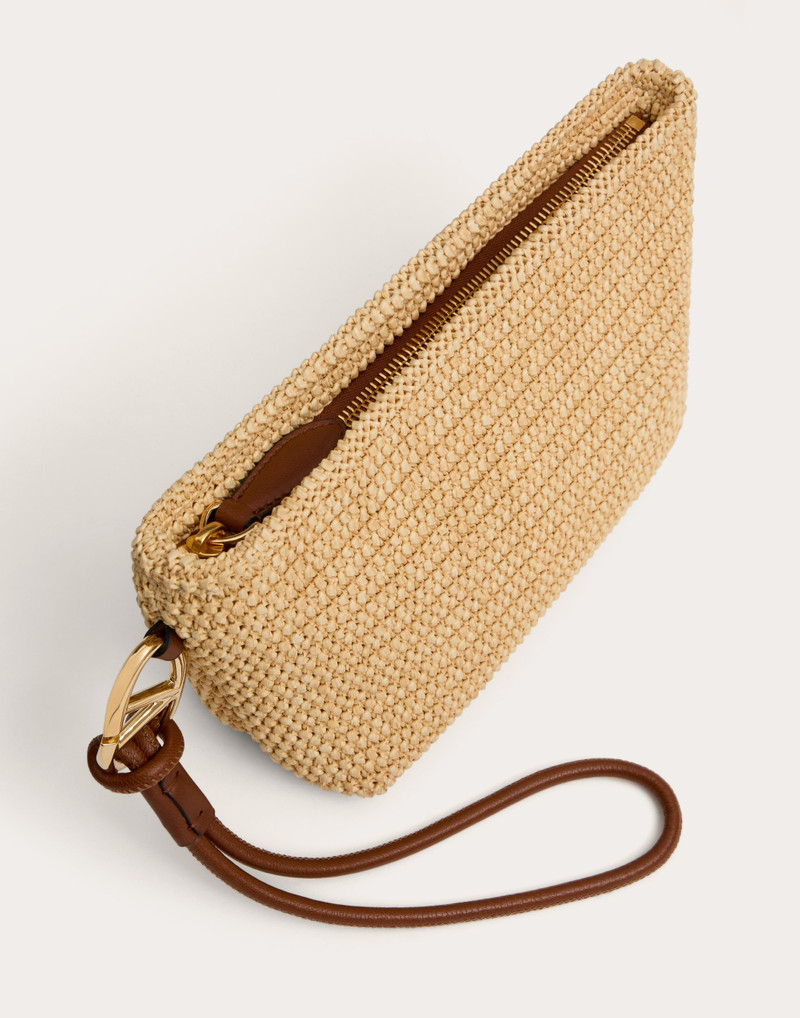 VALENTINO GARAVANI ESCAPE CLUTCH BAG IN RAFFIA 5