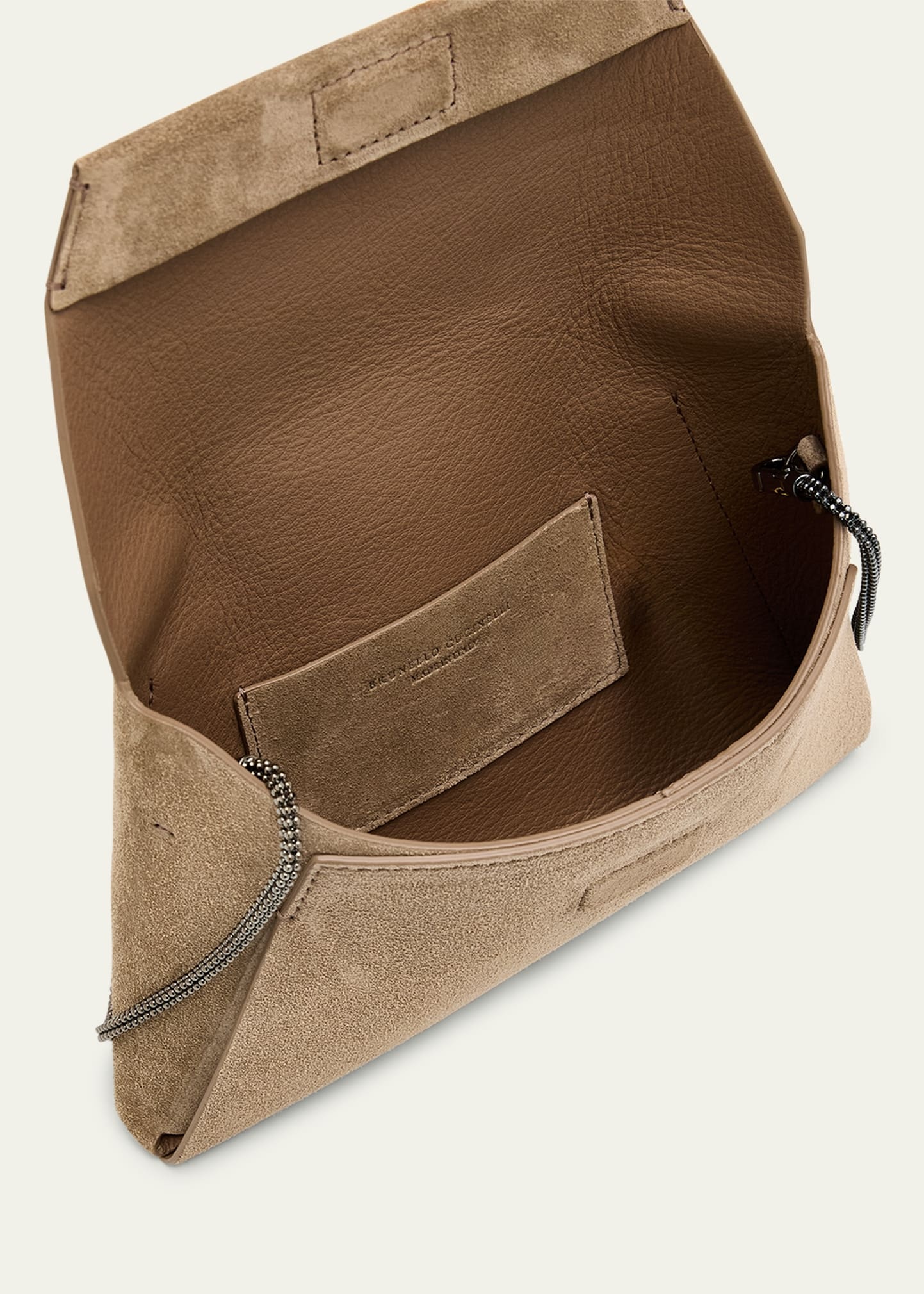 Envelope Flap Suede Wallet on Chain - 4