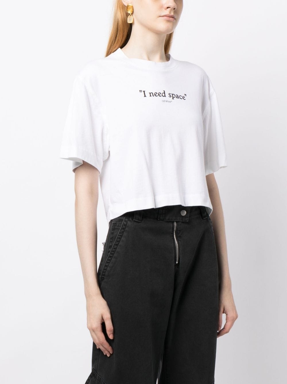 slogan-print cotton T-shirt - 3