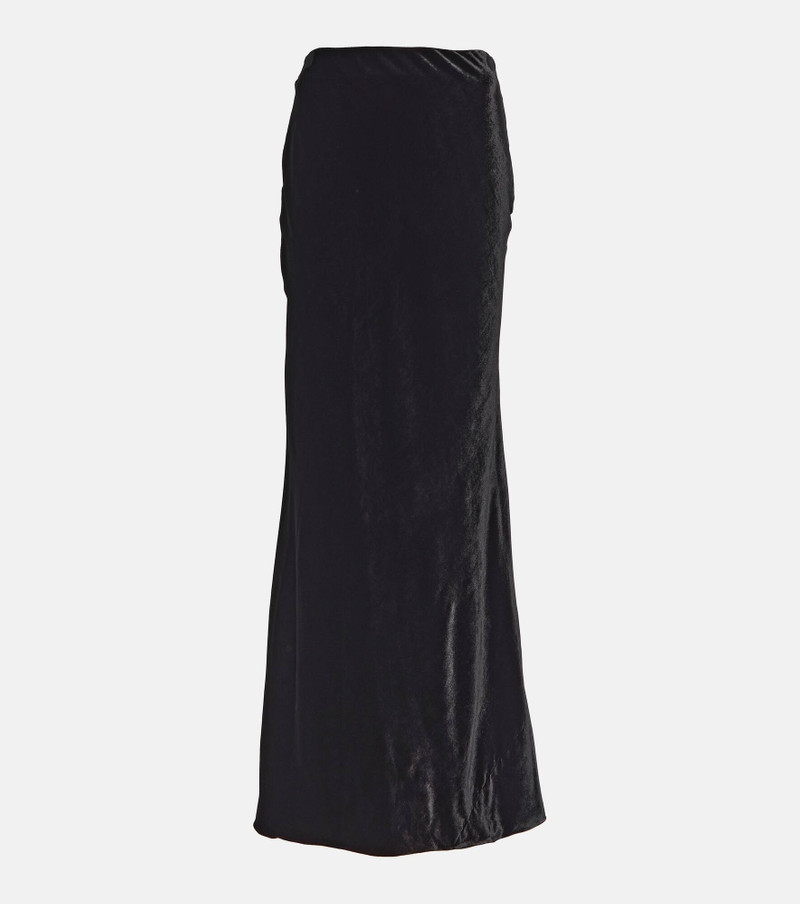 고층 실크 블렌드 maxi 스커트 - 1