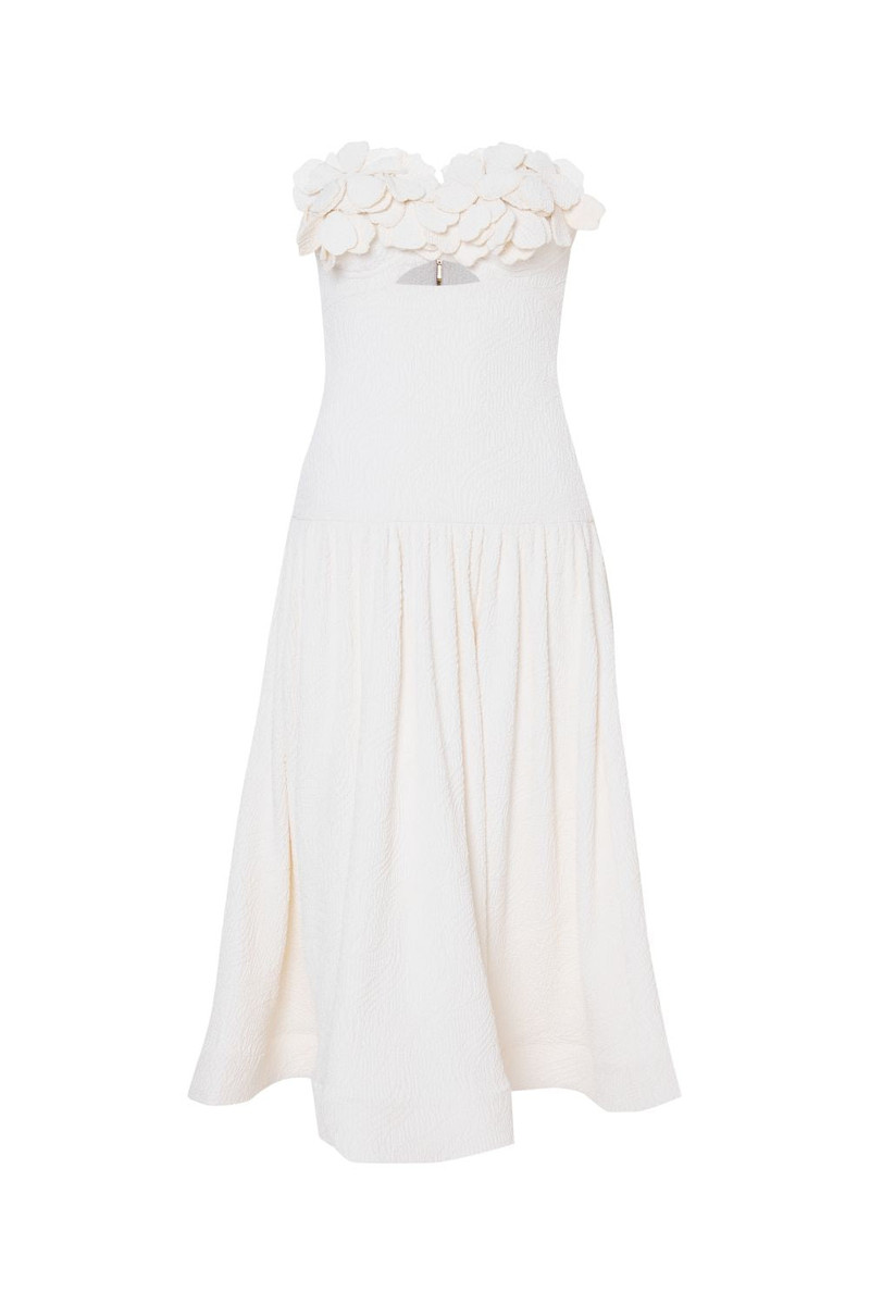 PatBO BREEZE JACQUARD FLOWER APPLIQUE MIDI DRESS outlook