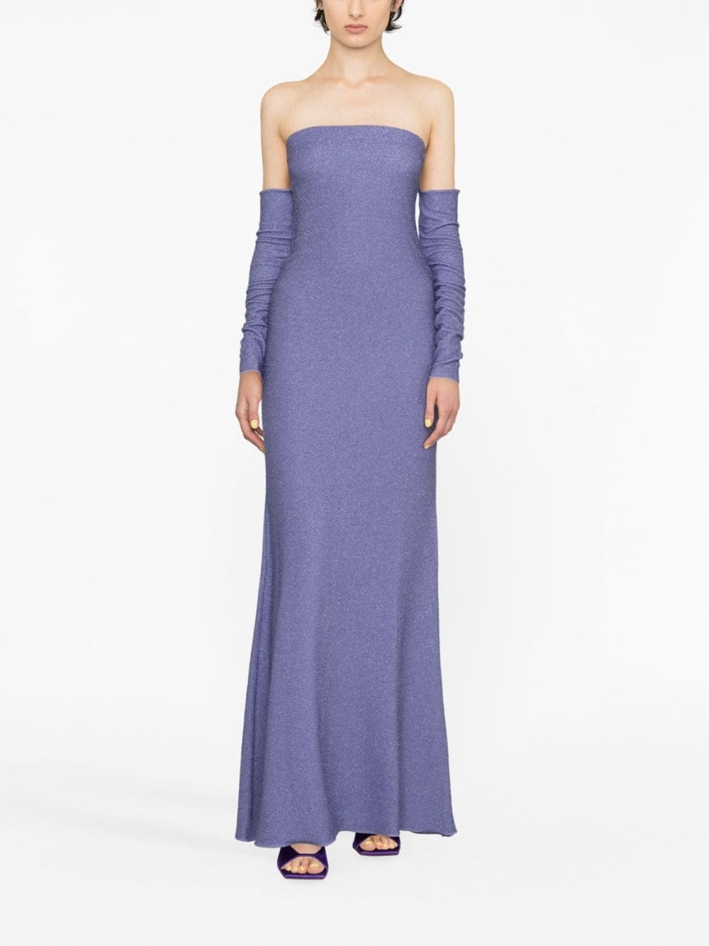 detachable-sleeve strapless gown - 2