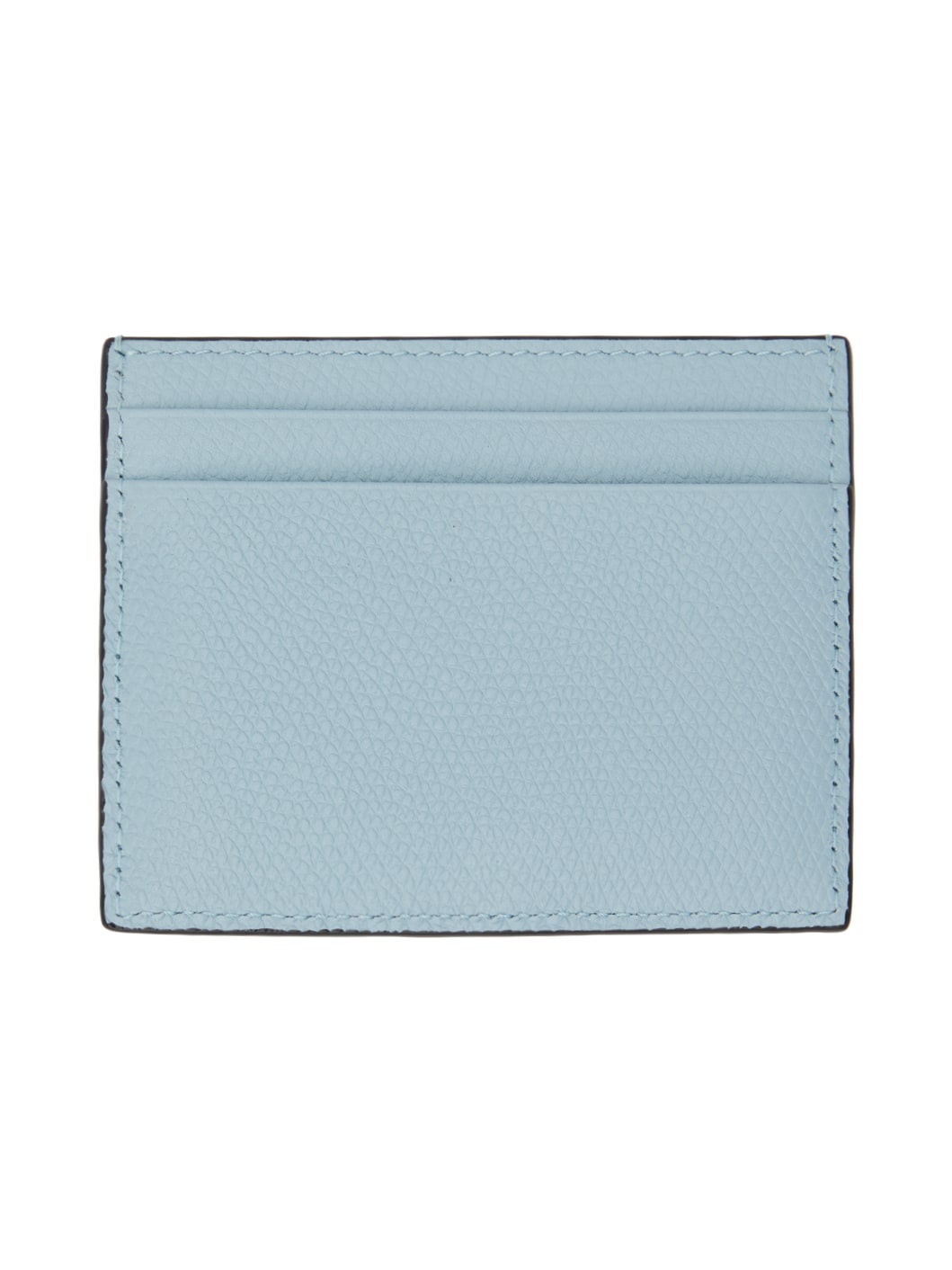 Blue VLogo Signature Grainy Calfskin Card Holder - 2