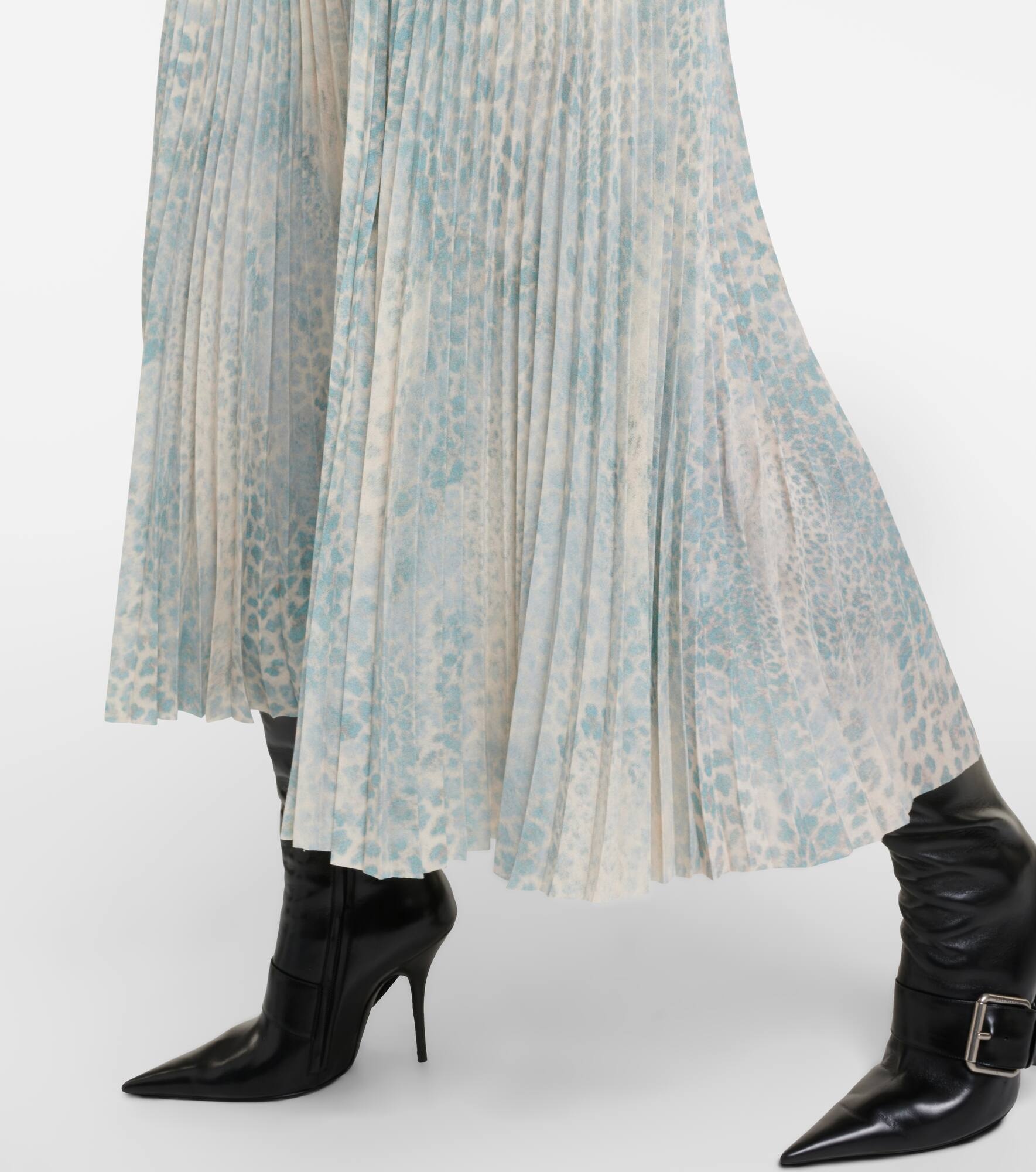 Printed pleated midi skirt - 5