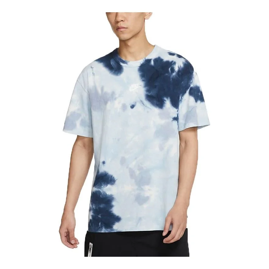 Nike Sportswear Tie Dye Printing Loose Sports Short Sleeve Blue DD2721-104 - 1