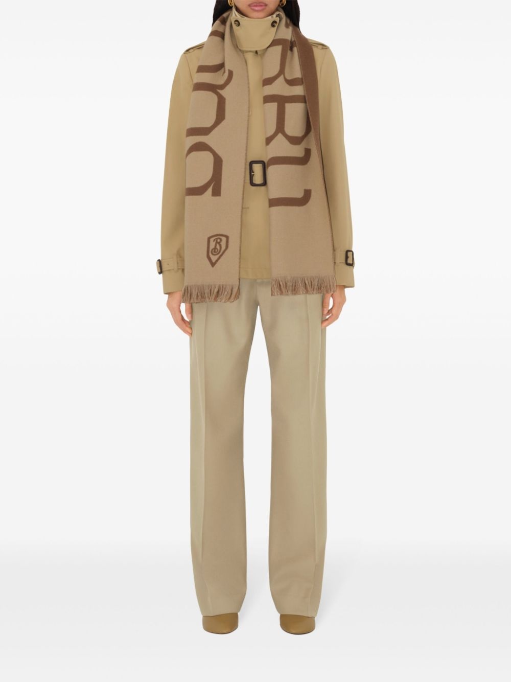 logo wool scarf - 4