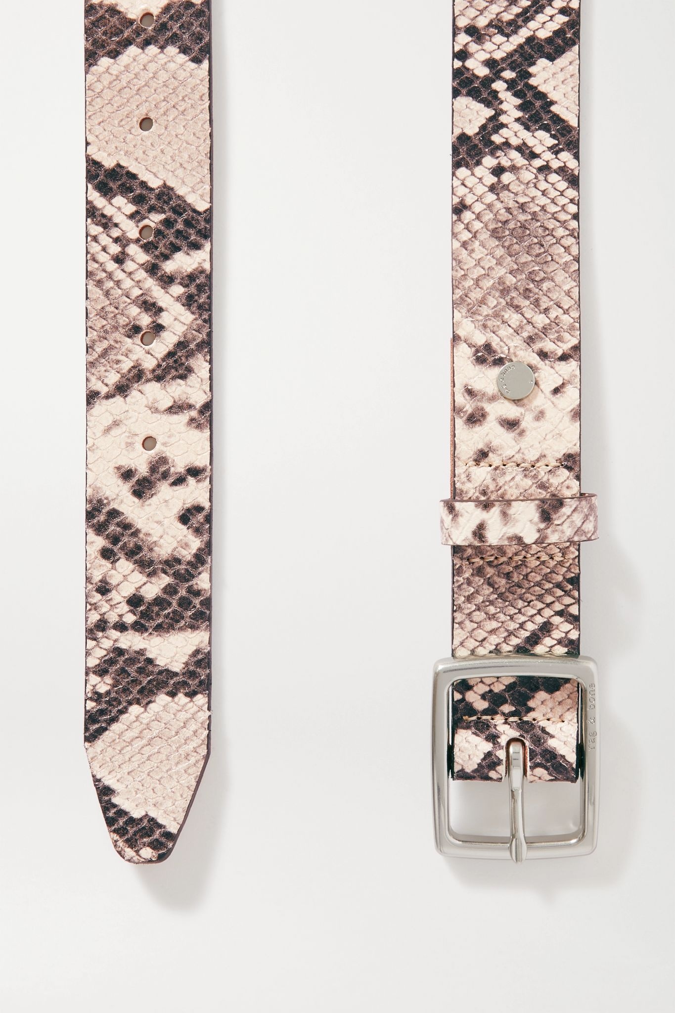 Boyfriend snake-effect leather belt - 3