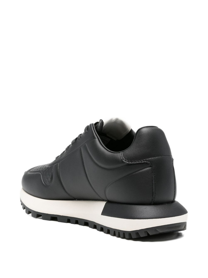 logo-plaque leather sneakers 3