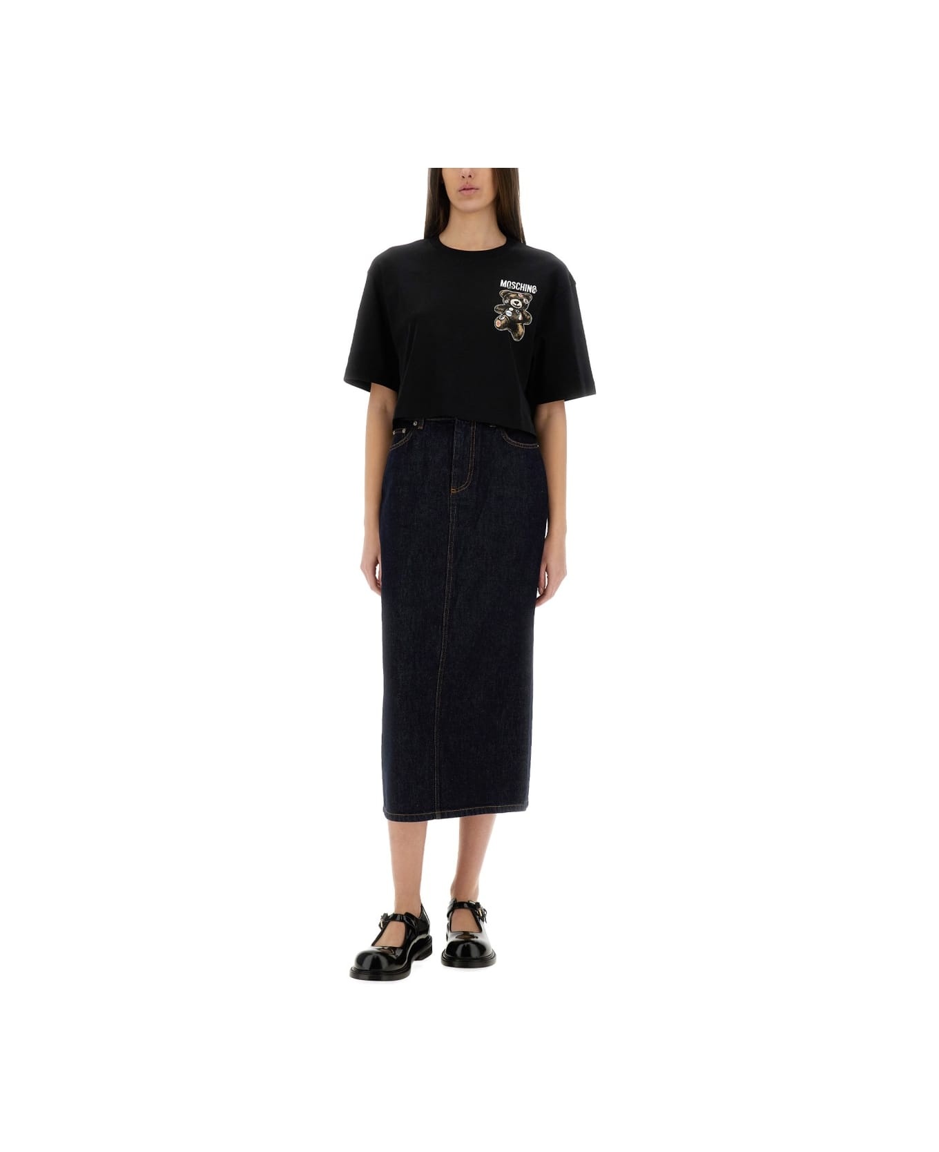 Long Denim Skirt - 2