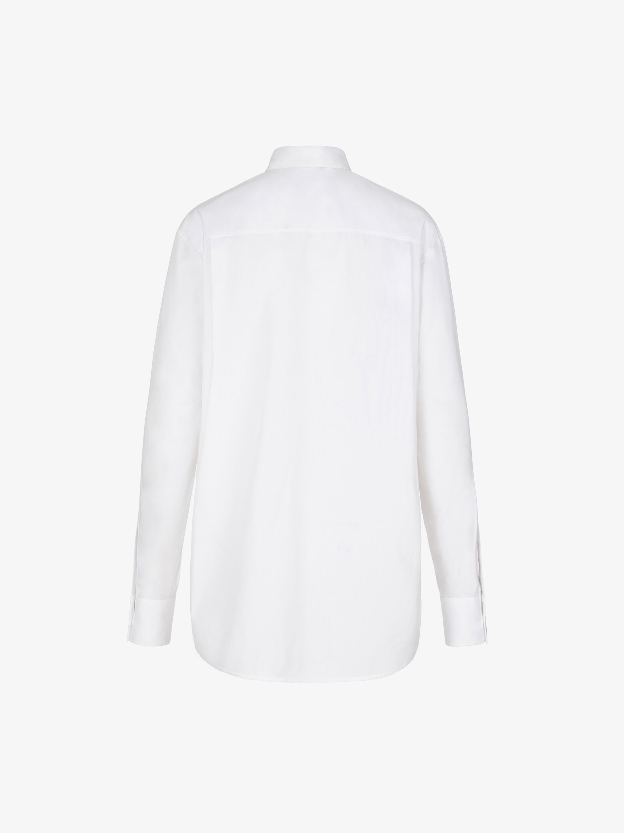 Shirt in poplin with pleated scarf collar - 3