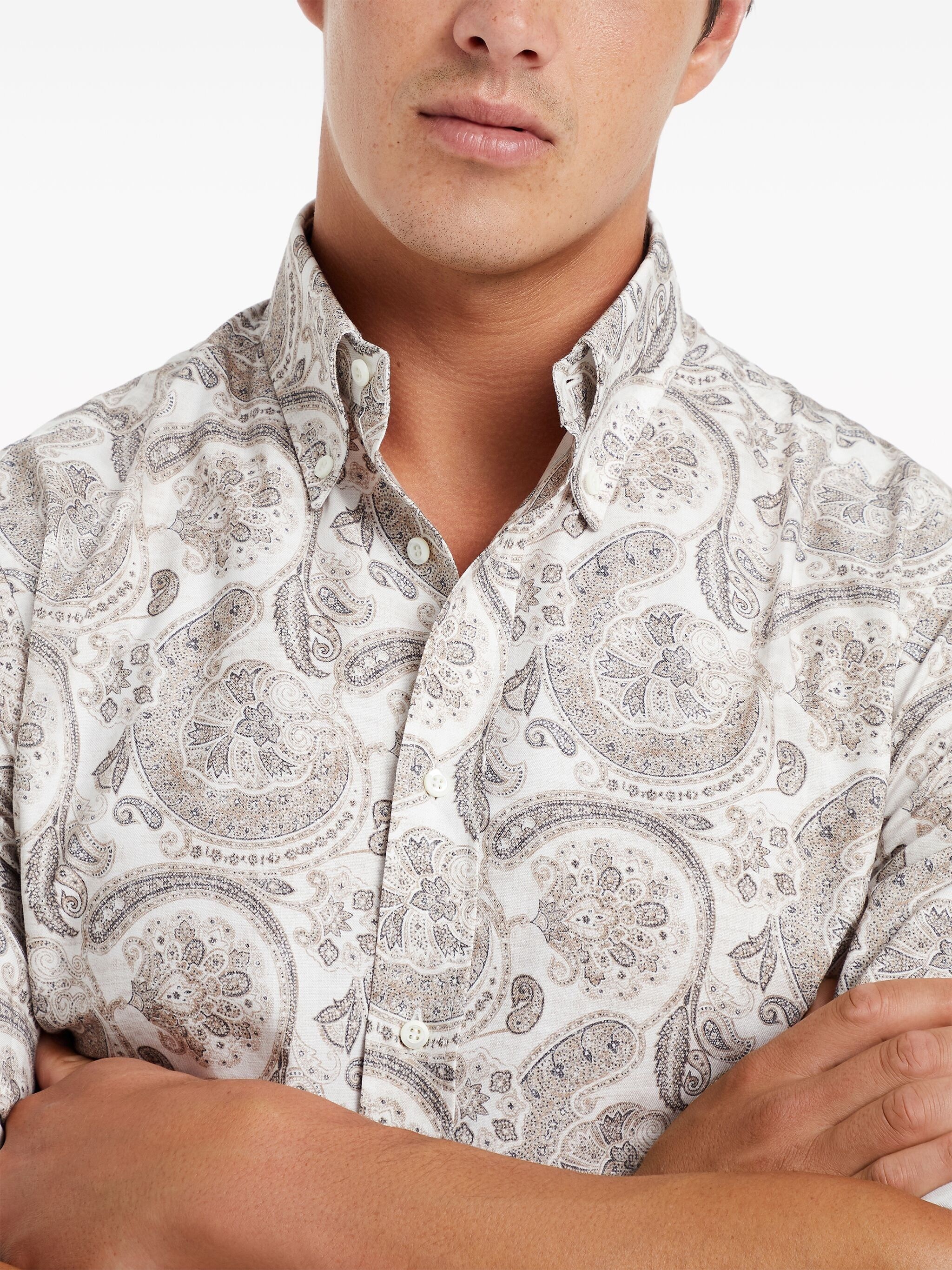paisley-print cotton shirt - 4