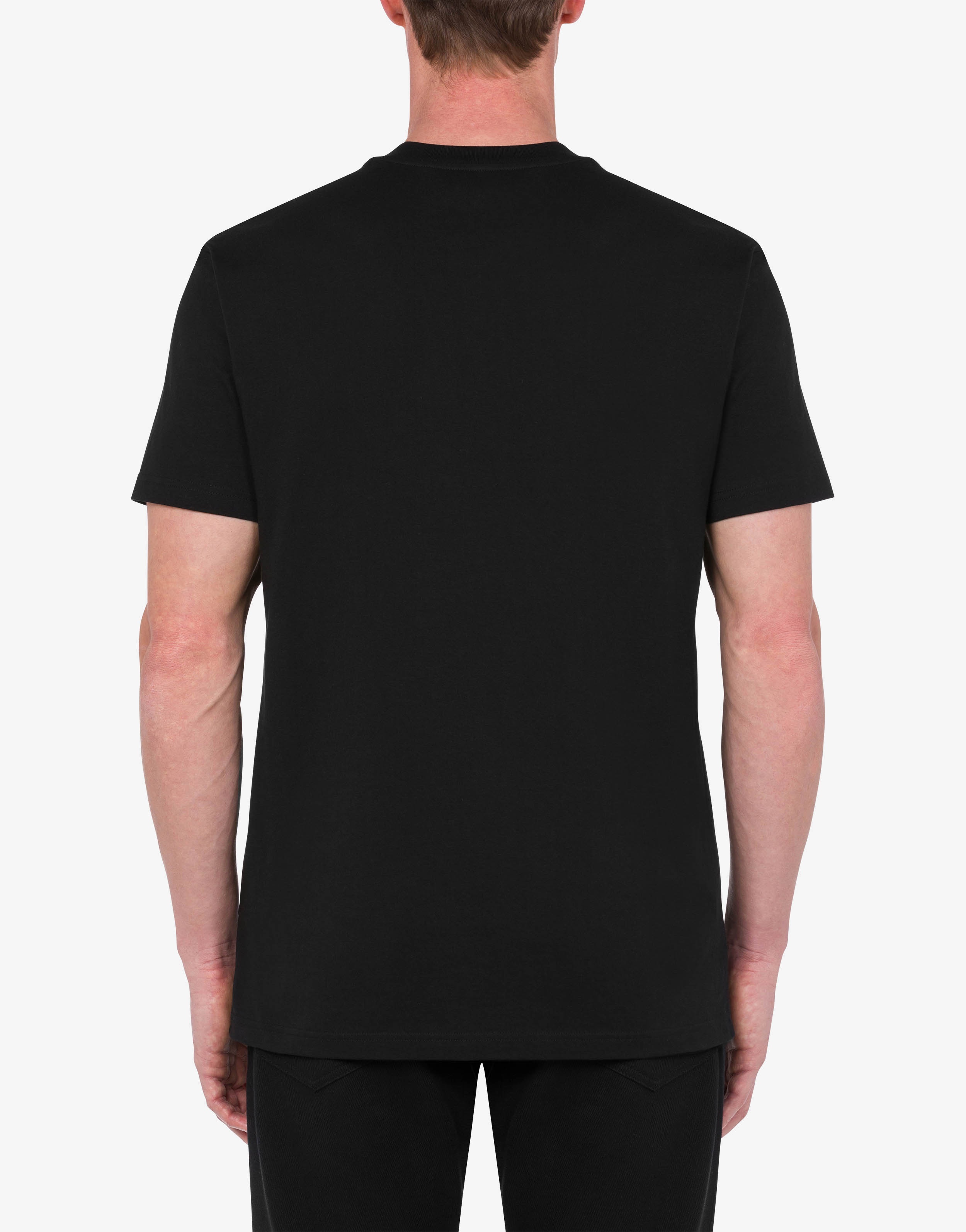 【送料&関税込】Moschino guilt Without Guilt T-shirt Moschino GILT WITHOUT GUILT JERSEY T-SHIRT | REVERSIBLE