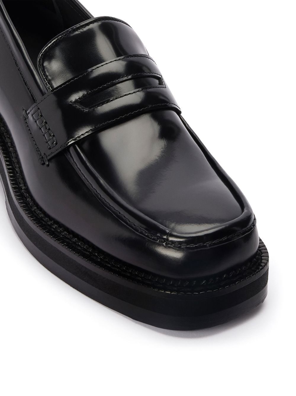 square-toe patent-leather loafers - 4