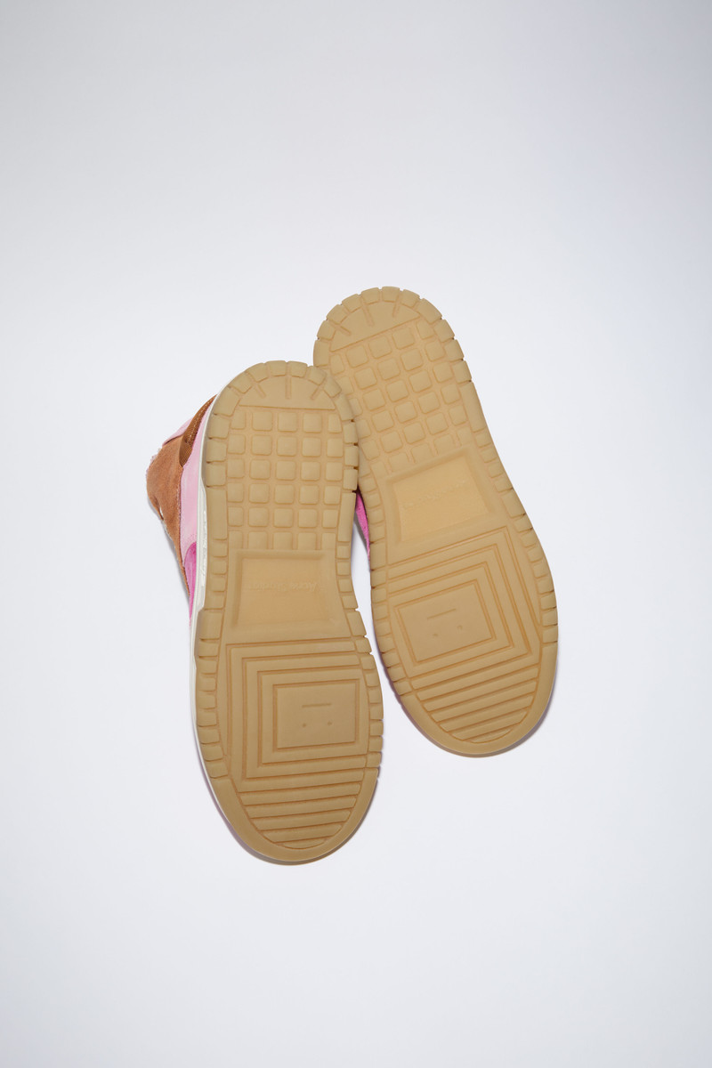 High top leather sneakers - Pink/beige 4