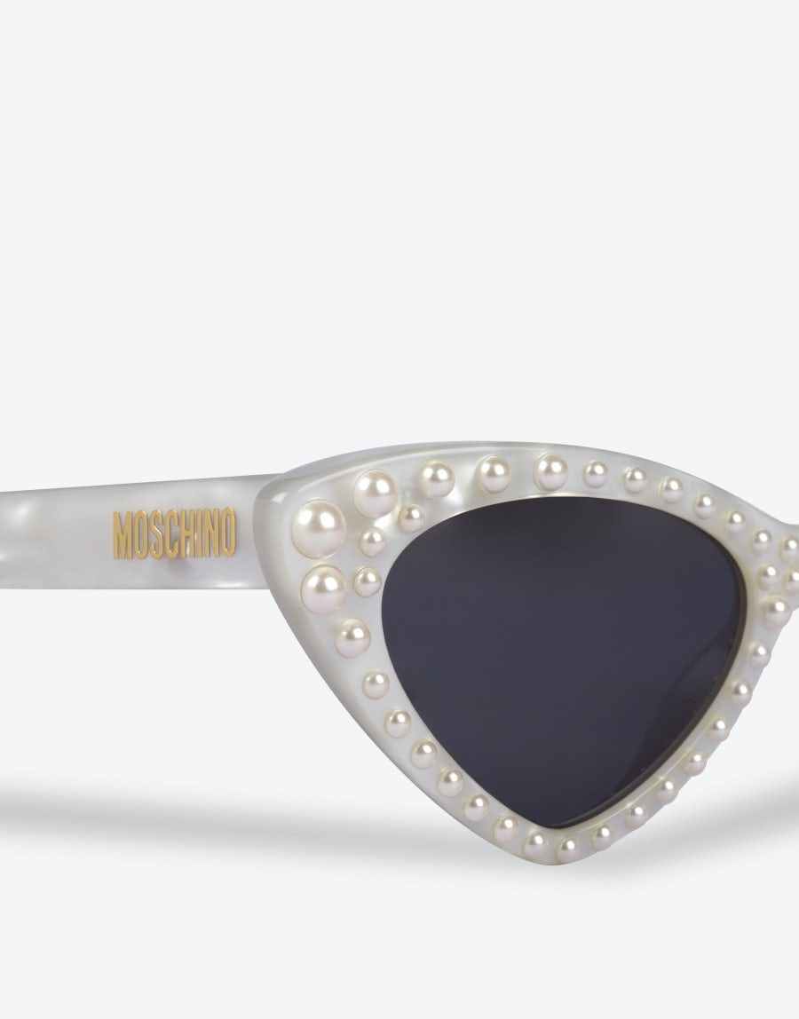 CAT EYE SUNGLASSES WITH PEARLS - 3