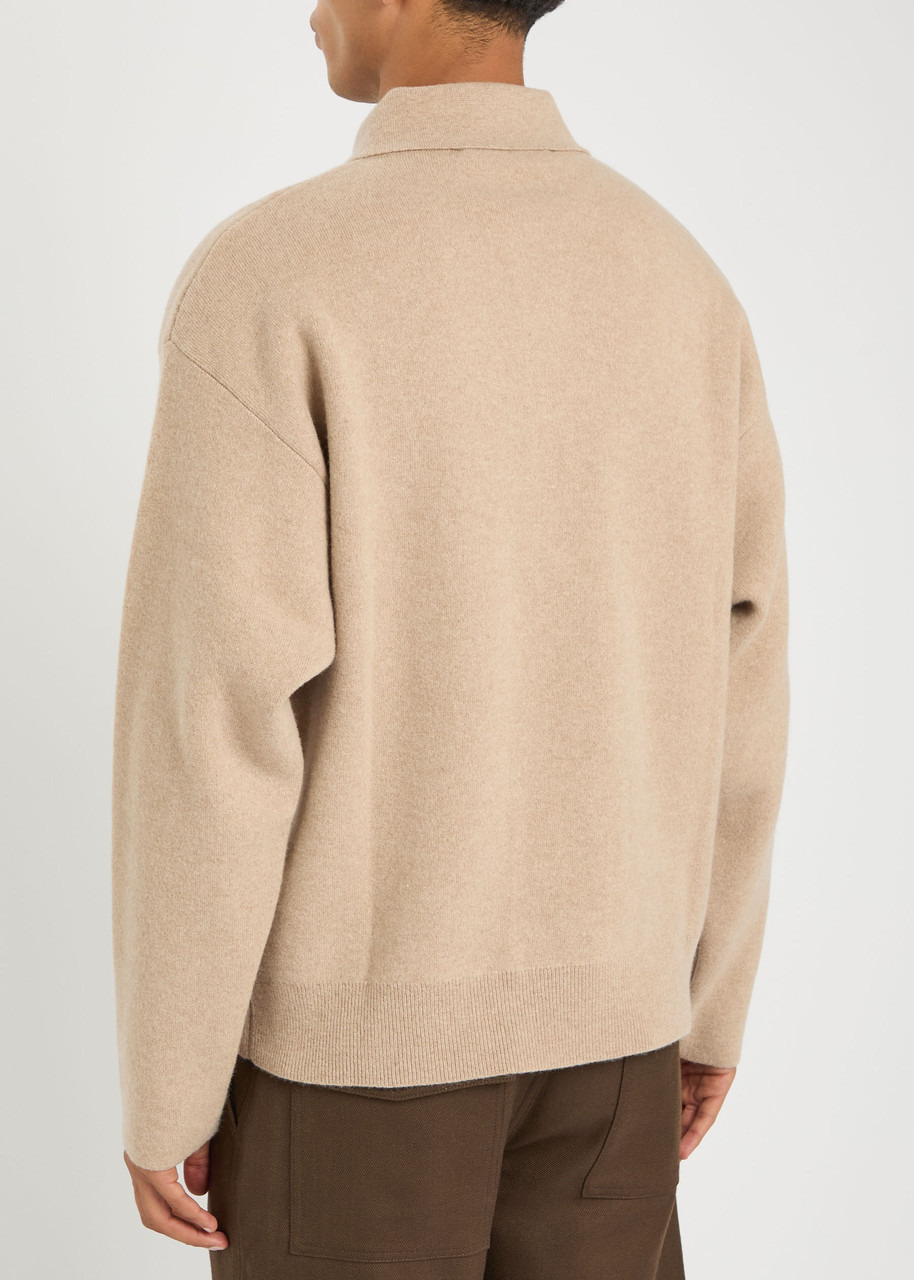 Jacquemus La Pallone Melange Wool and Cashmere-blend Polo Jumper - 3