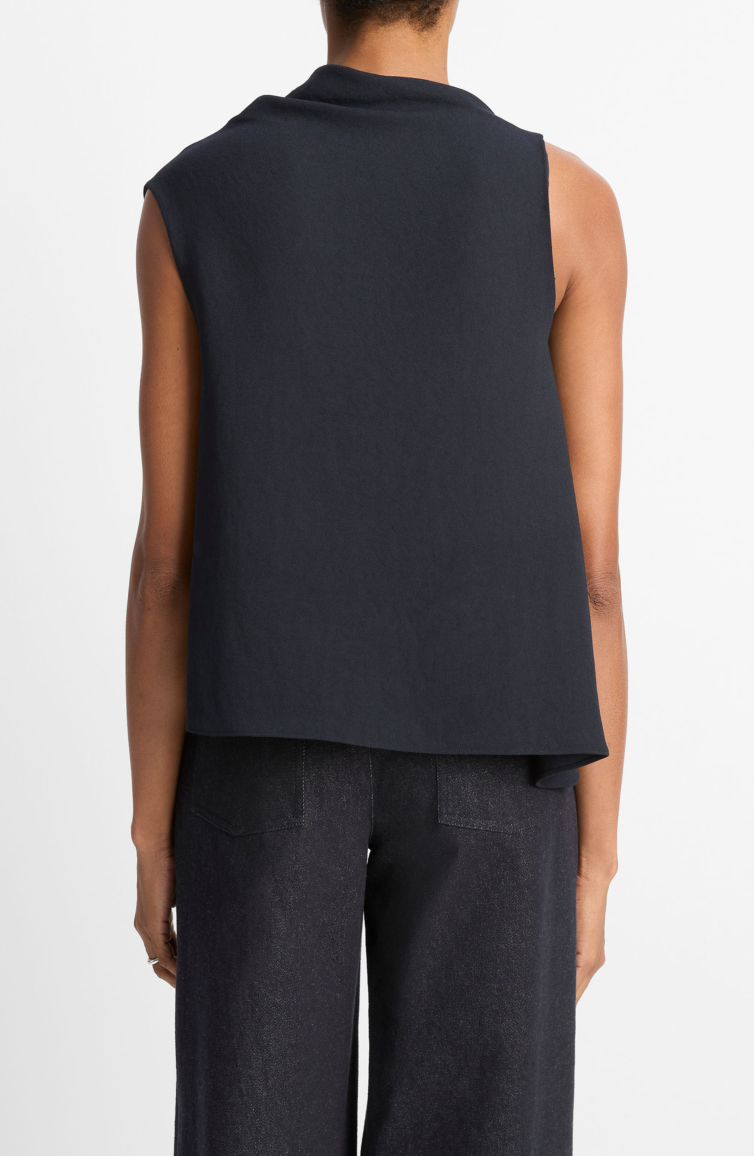 Vince Asymmetric Drape Sleeveless Top in Coastal at Nordstrom - 2