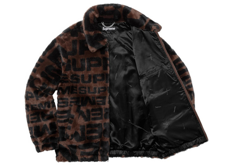 Supreme Supreme Faux Fur Repeater Bomber Brown outlook