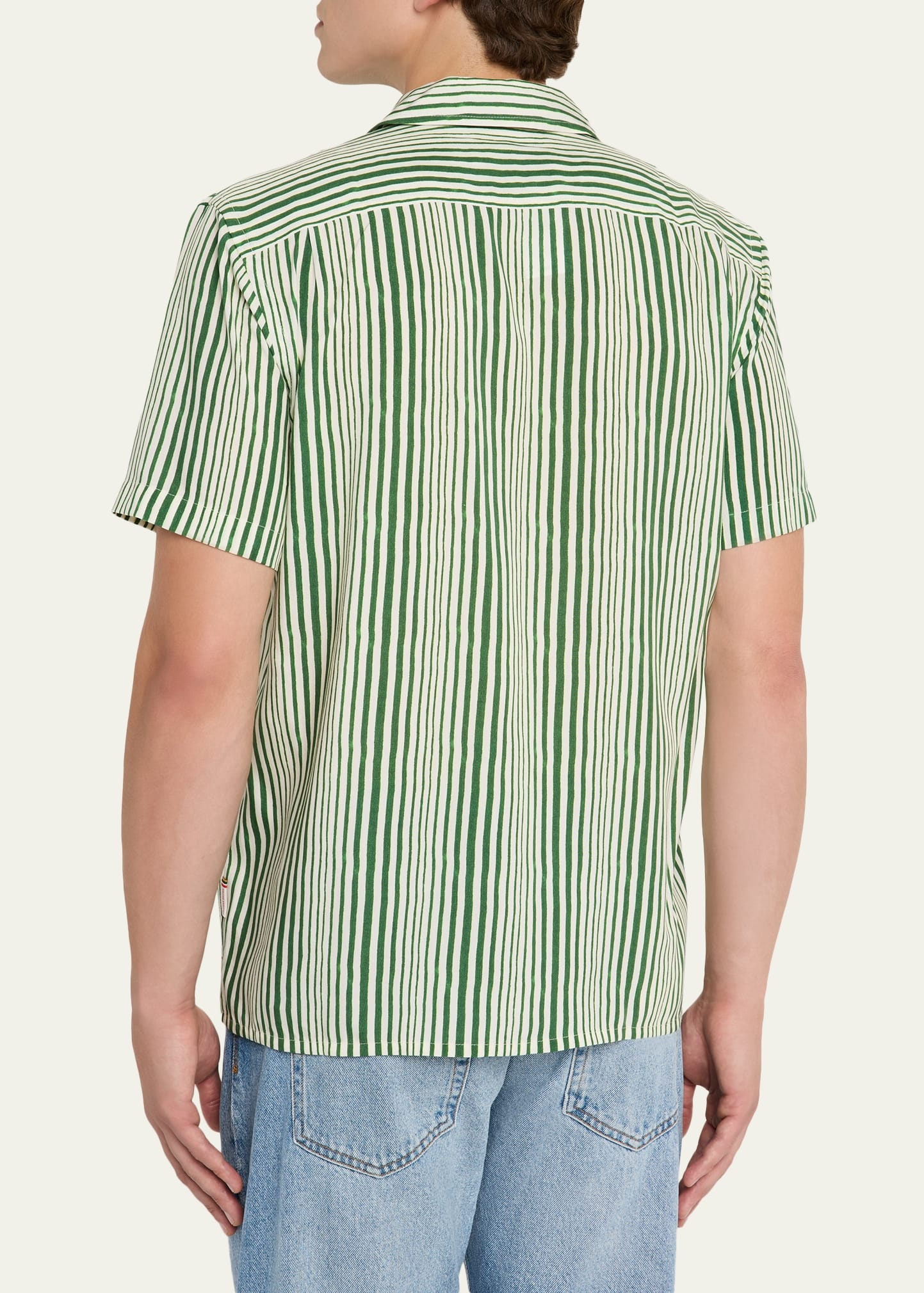 Men's Hibbert Lyocell Shore-Stripe Classic Fit Short-Sleeve Shirt - 3