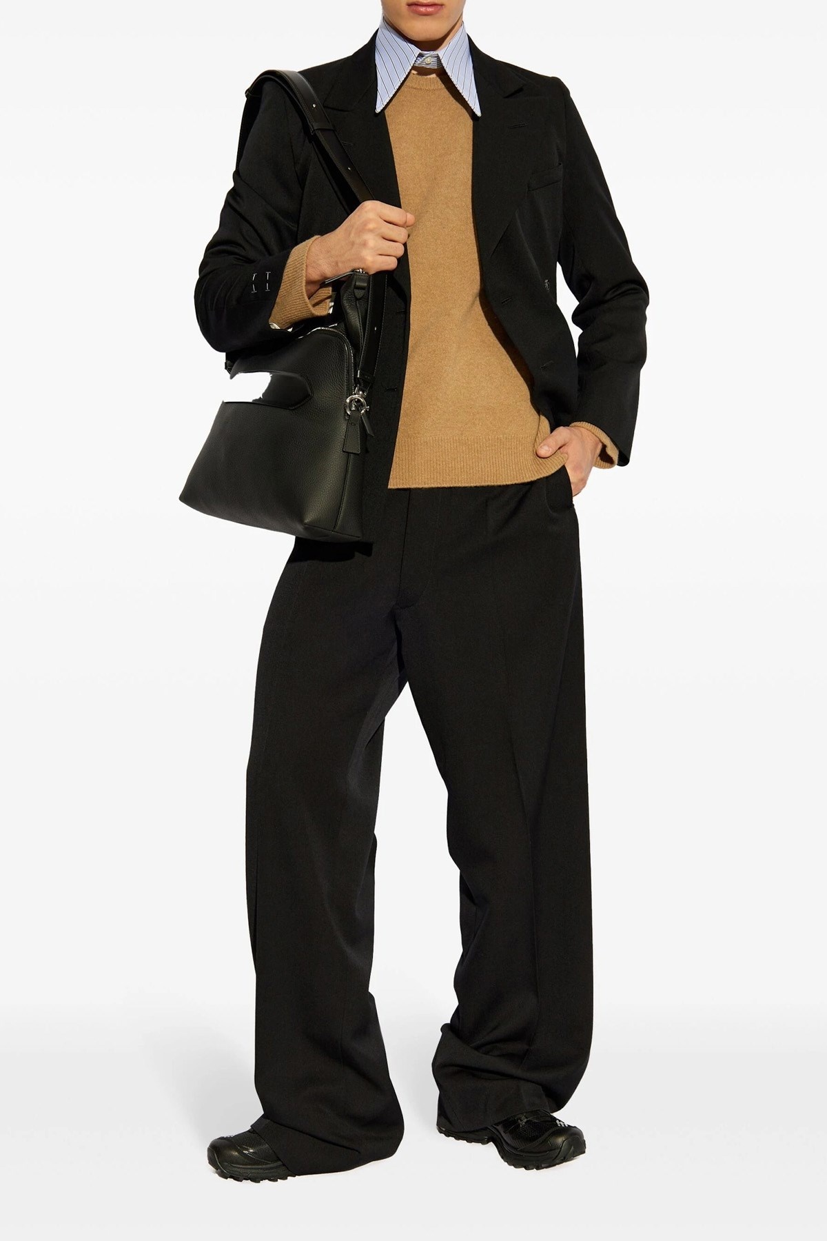 パンツ MAISON MARGIELA Strap wool pants Black  S50KA0654M35032 Maison Margiela Strap Wool Pants Black | Wanan Luxury