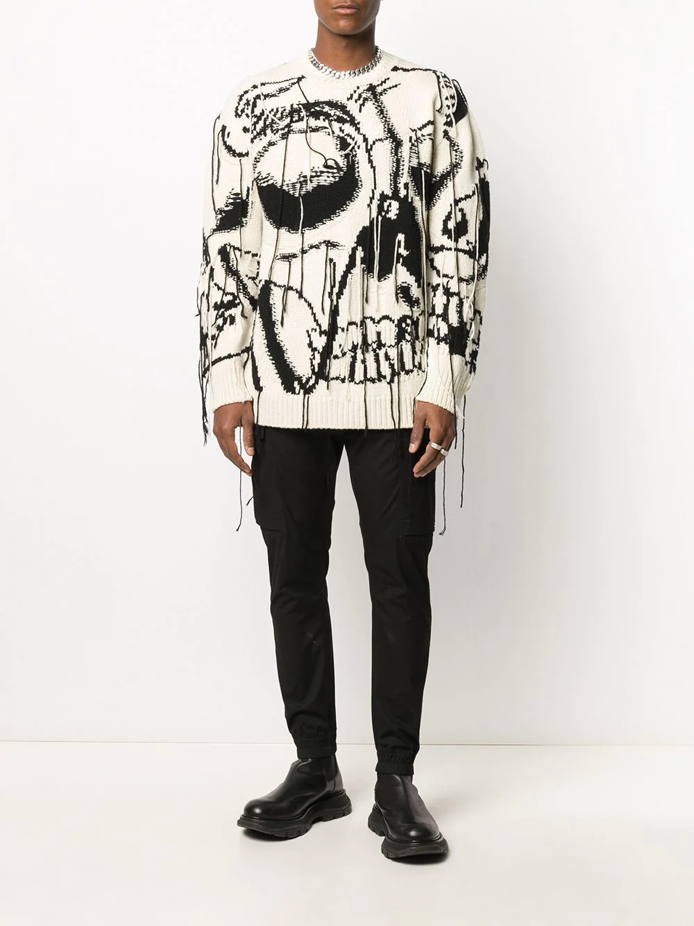 Exploded Skull intarsia jumper - 2