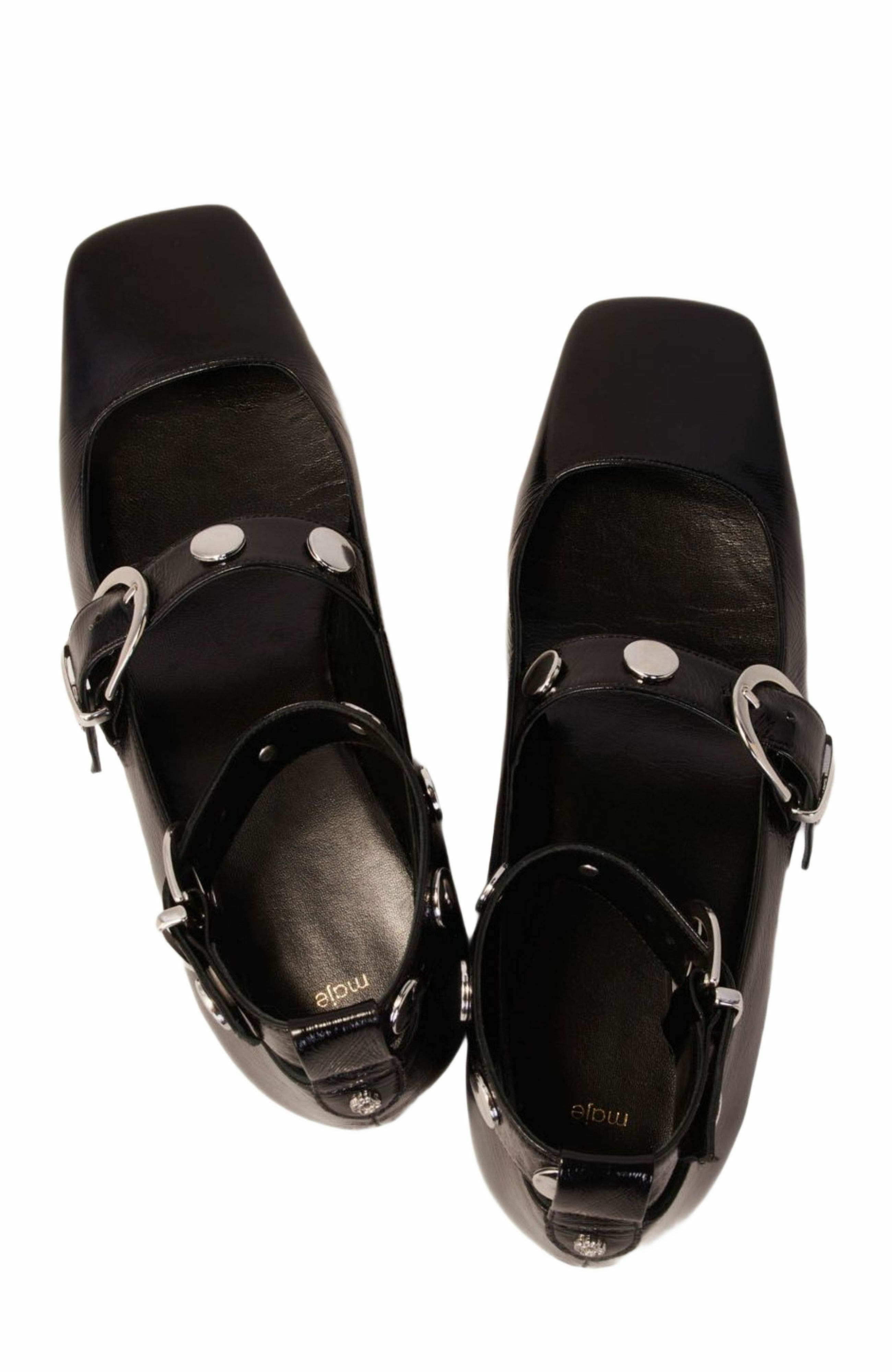 maje Studded leather Mary Jane pumps in Black at Nordstrom - 3