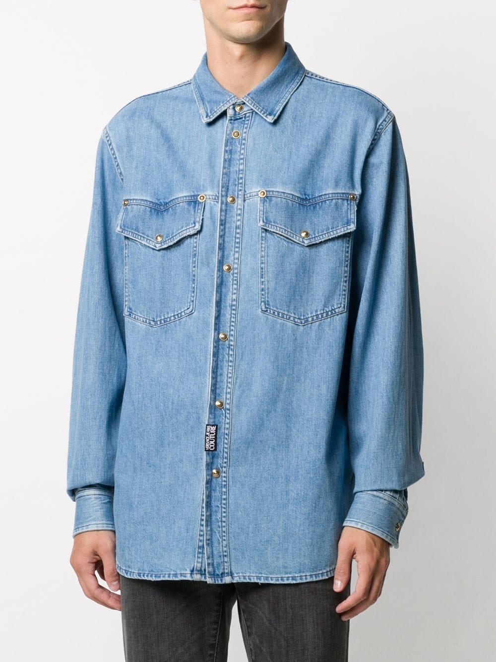 plain denim shirt - 4