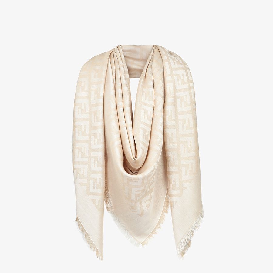 Beige silk shawl - 2