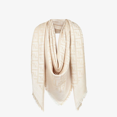 FENDI Beige silk shawl outlook