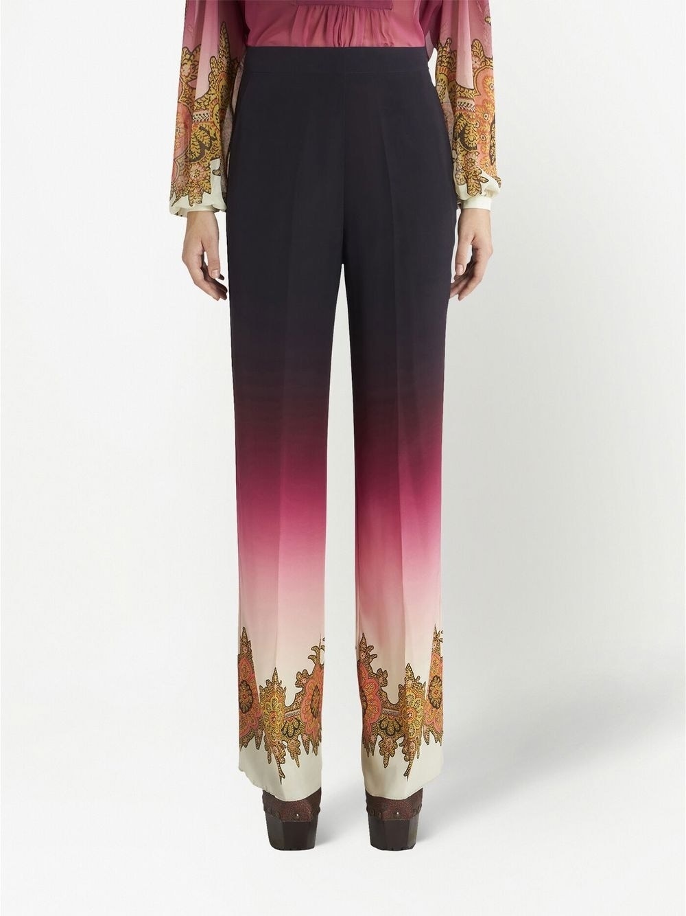 gradient-effect silk trousers - 3