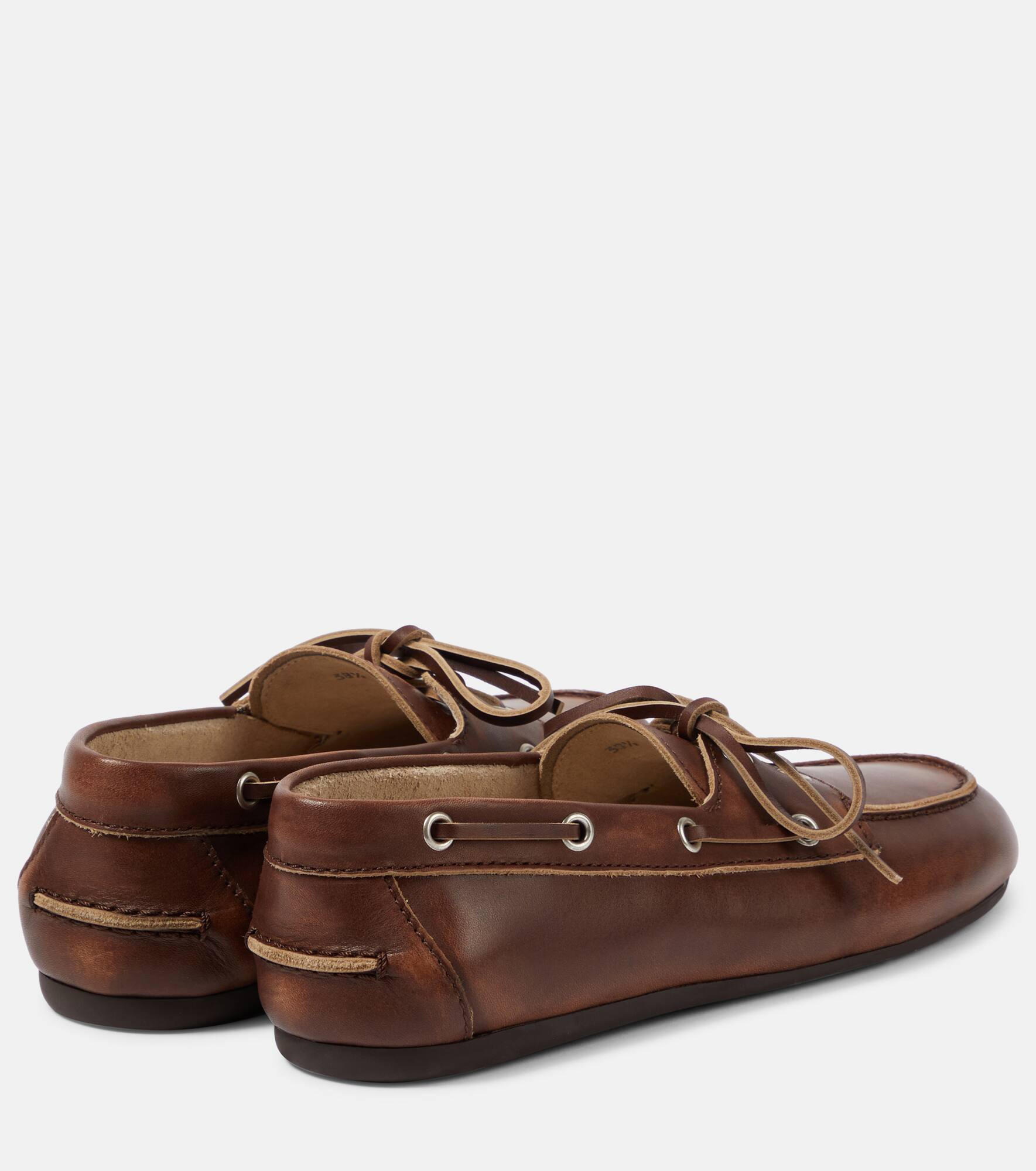 Leather boat shoes - 3