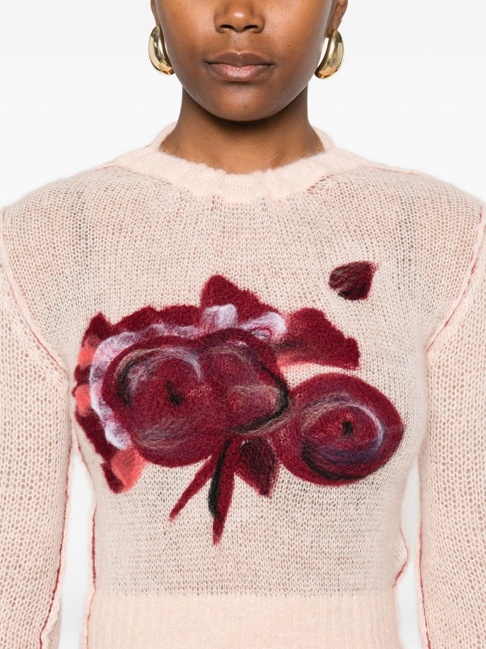 floral-embroidered sweater - 5