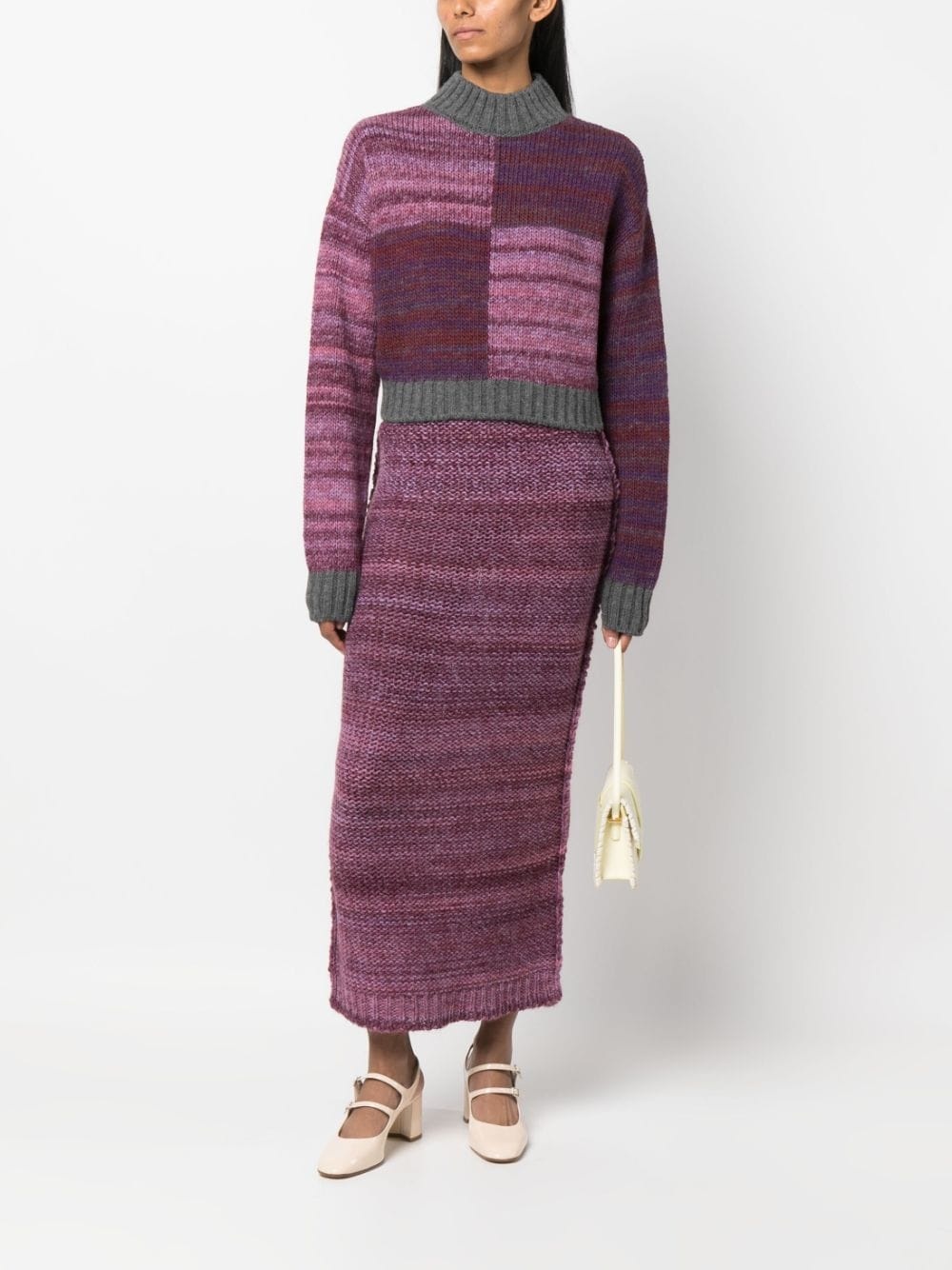 Lynette mÃ©lange-knit midi skirt - 2