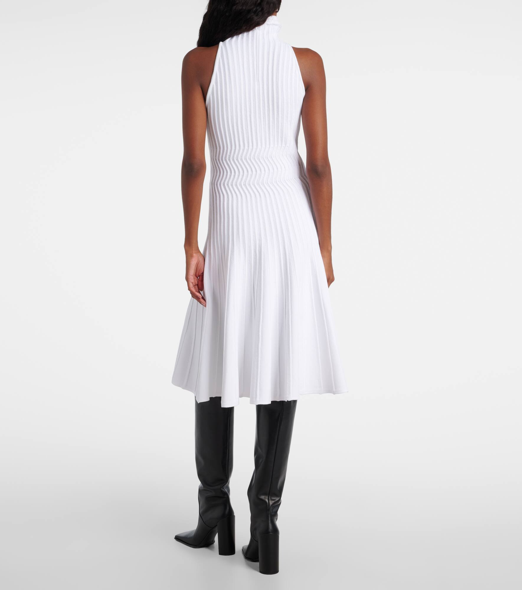 Ribbed-knit turtleneck midi dress - 3