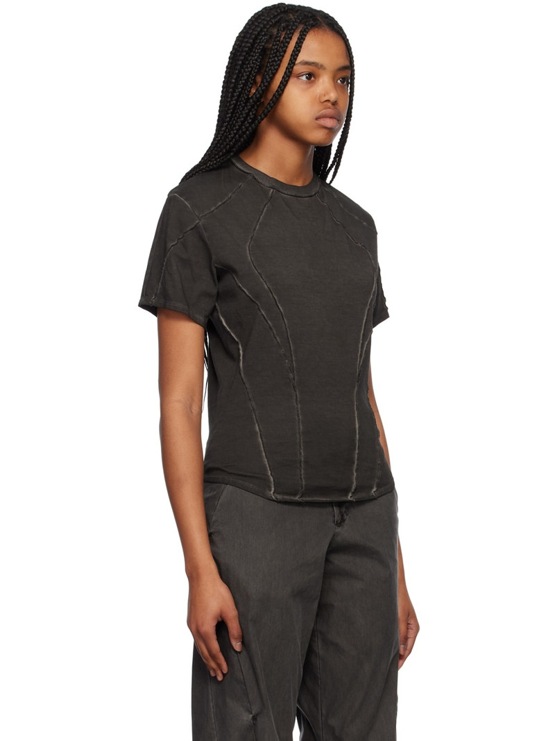 Black Exposed Seam T-Shirt 2