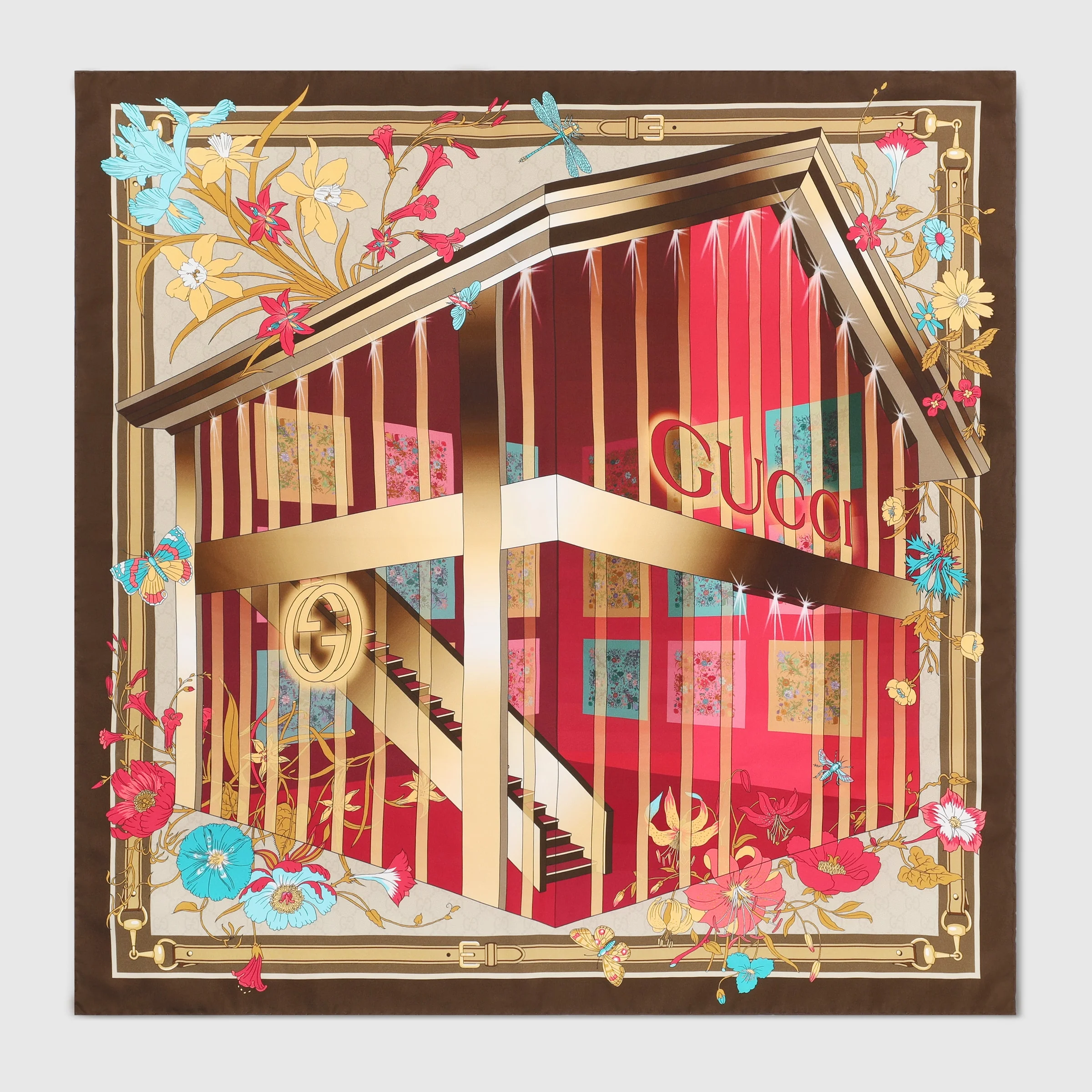 Printed silk twill carré - 1