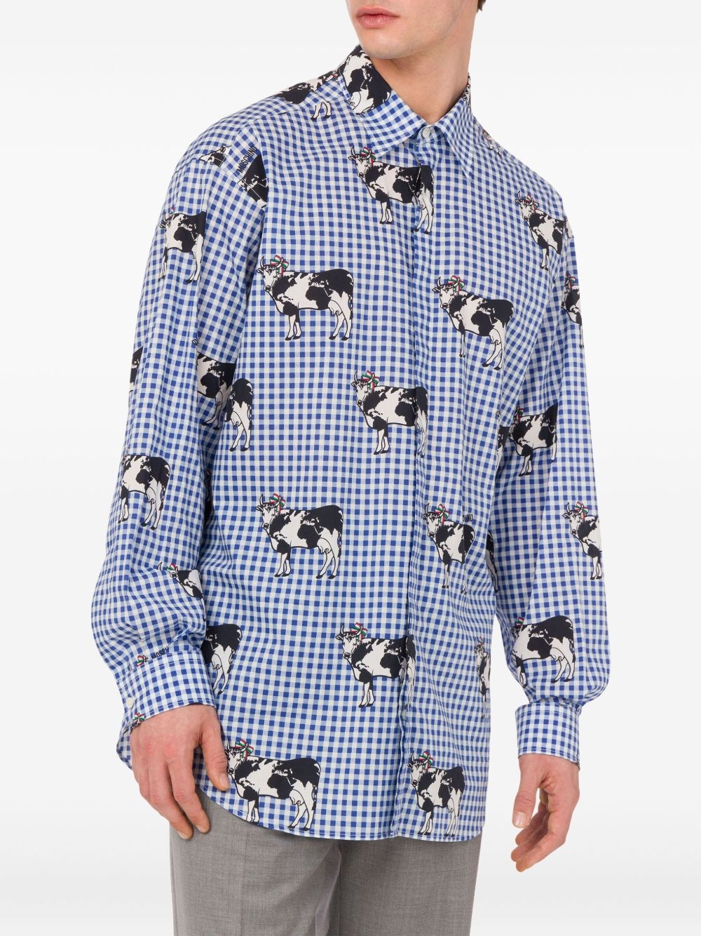 checked button-up shirt - 3
