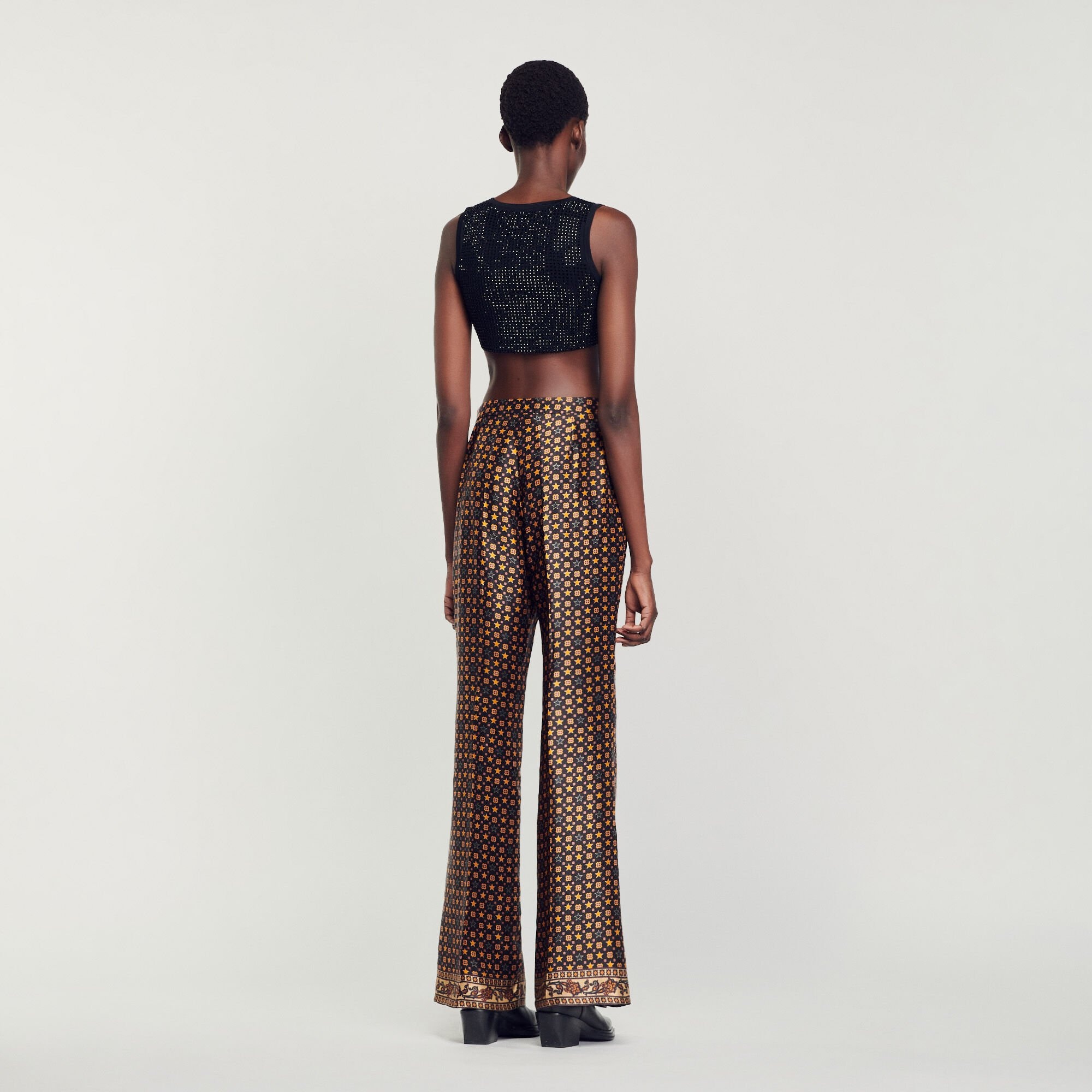 PRINTED SATIN PANTS - 6