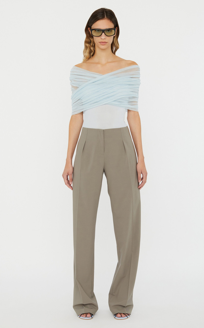 Crossed Tulle Ribbed Top light blue 1