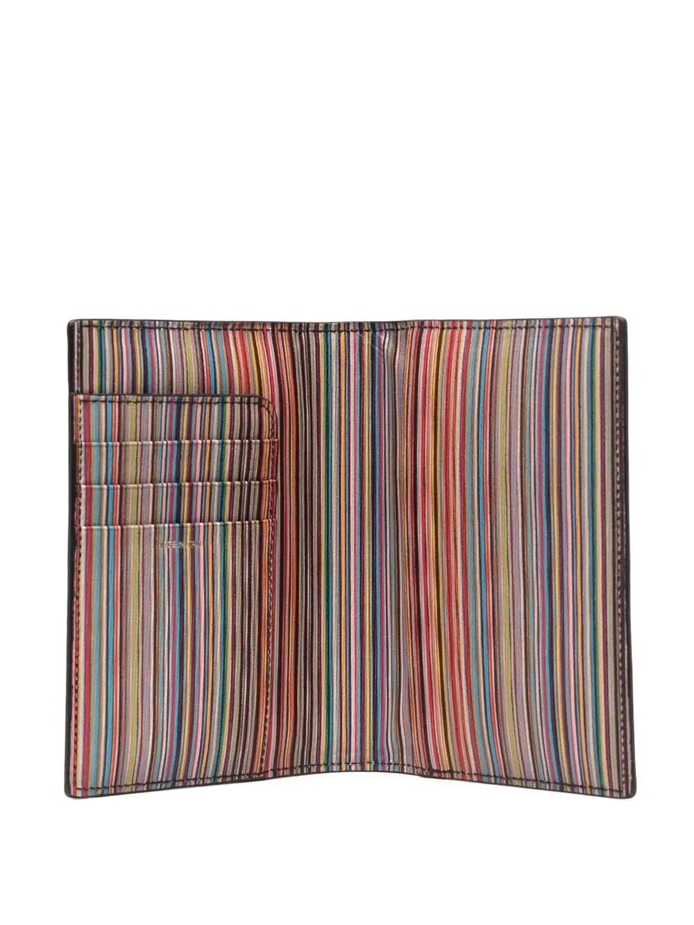 artist stripe-print leather cardholder - 3