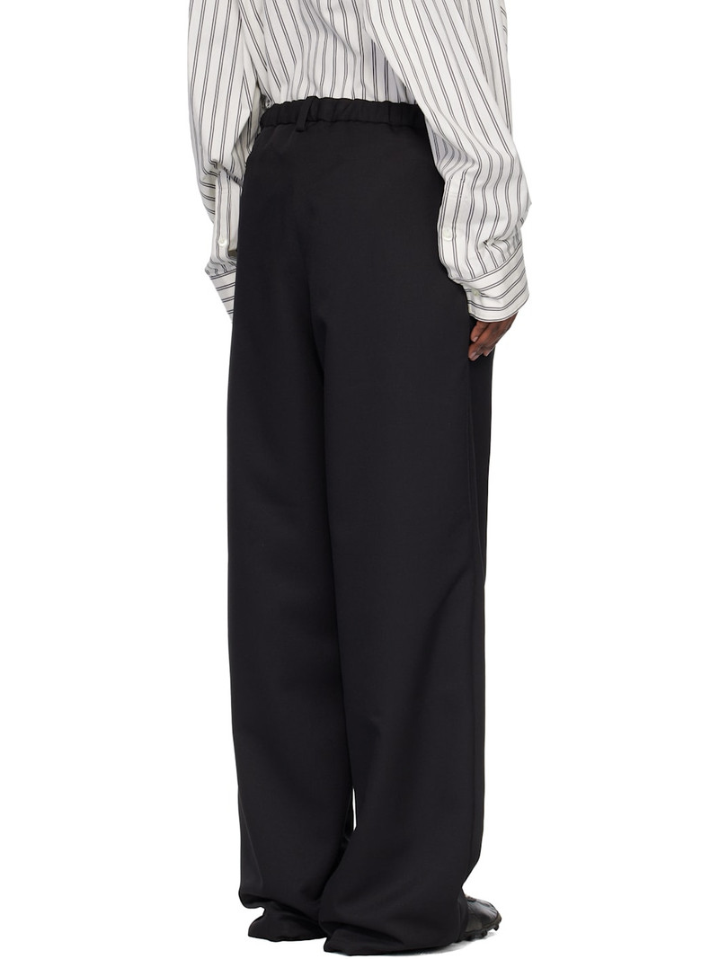 Black Wool-Like Easy Trousers 3