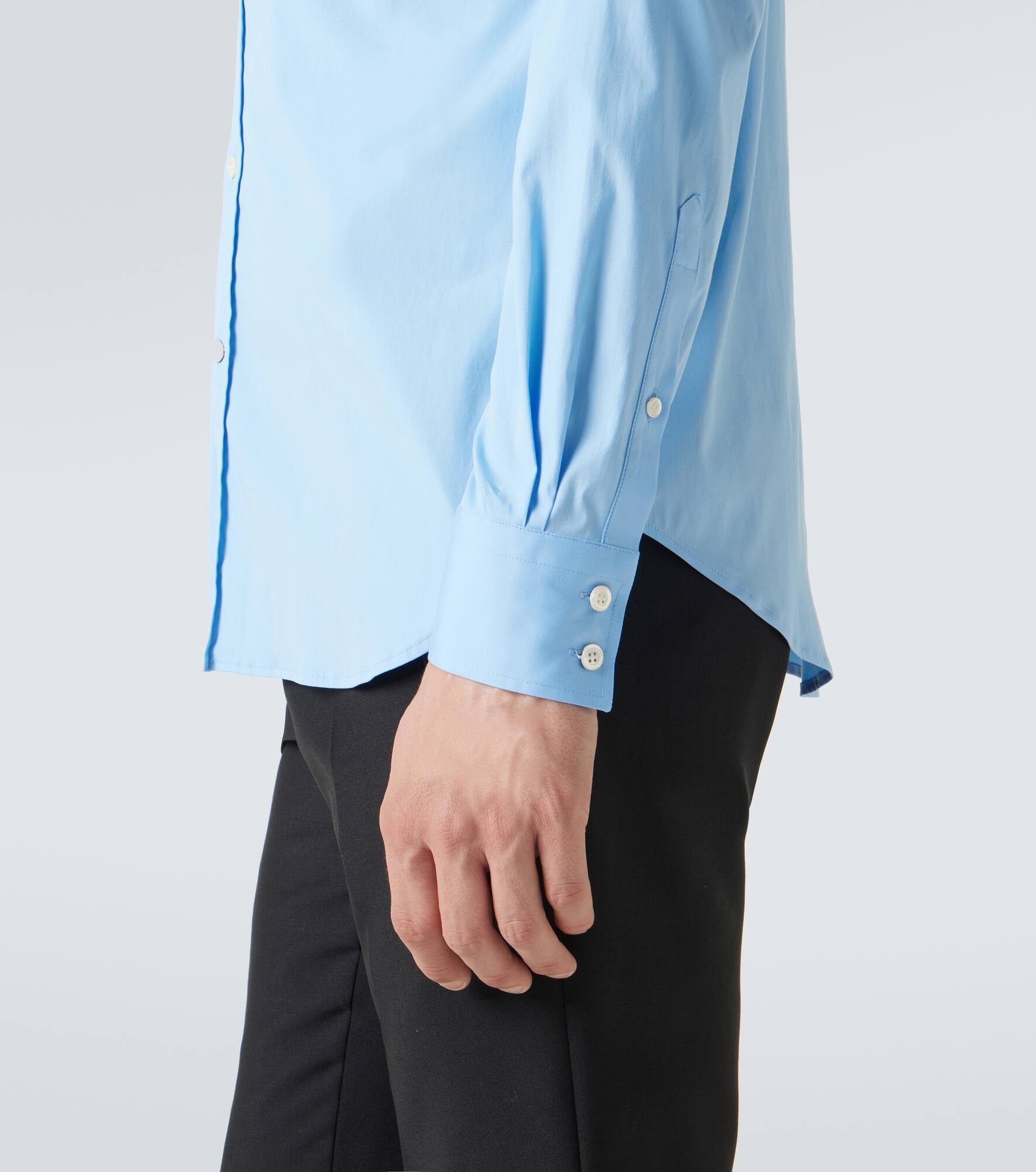 Cotton-blend poplin shirt - 7