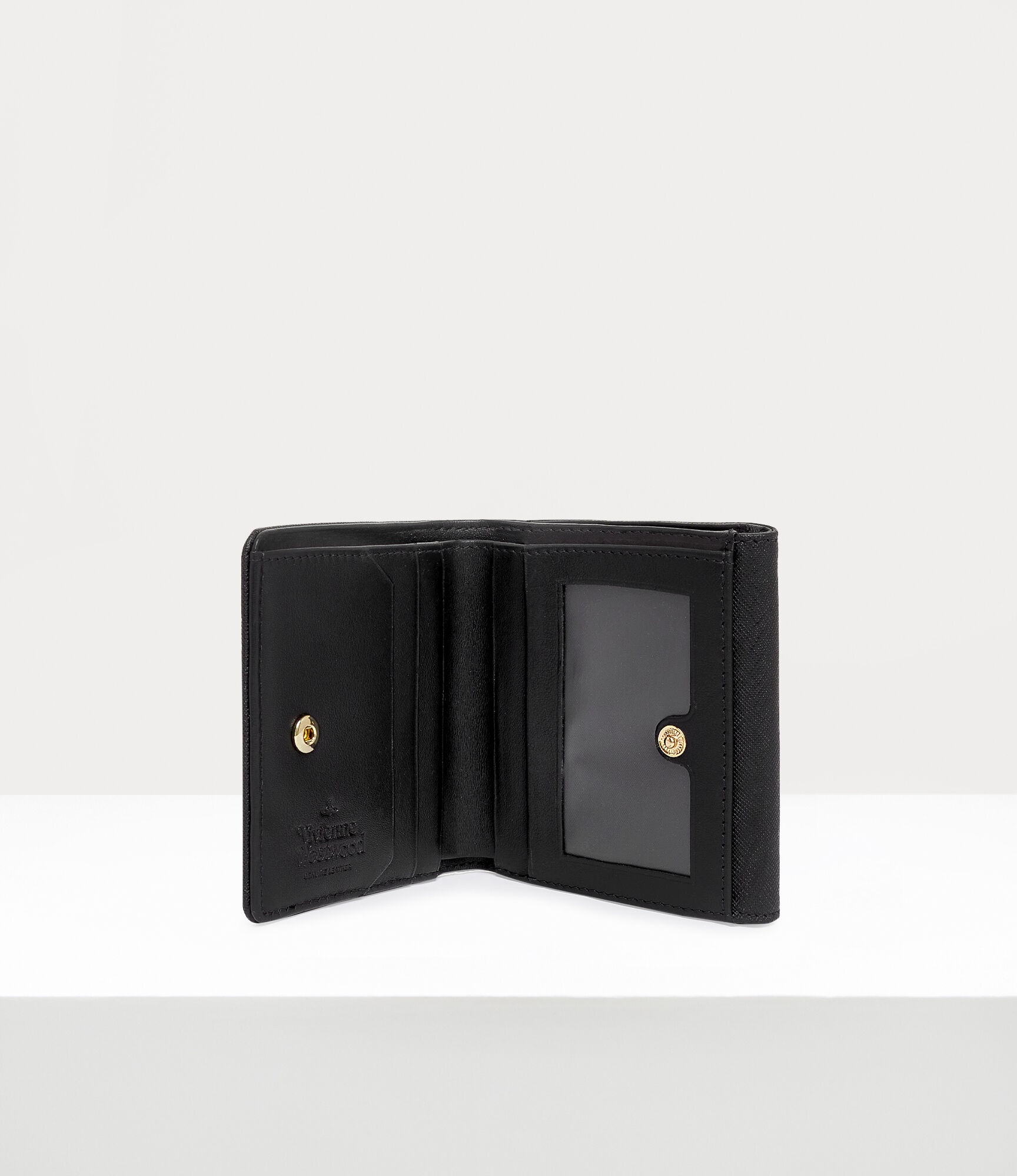 Orb-plaque Saffiano leather wallet, Vivienne Westwood