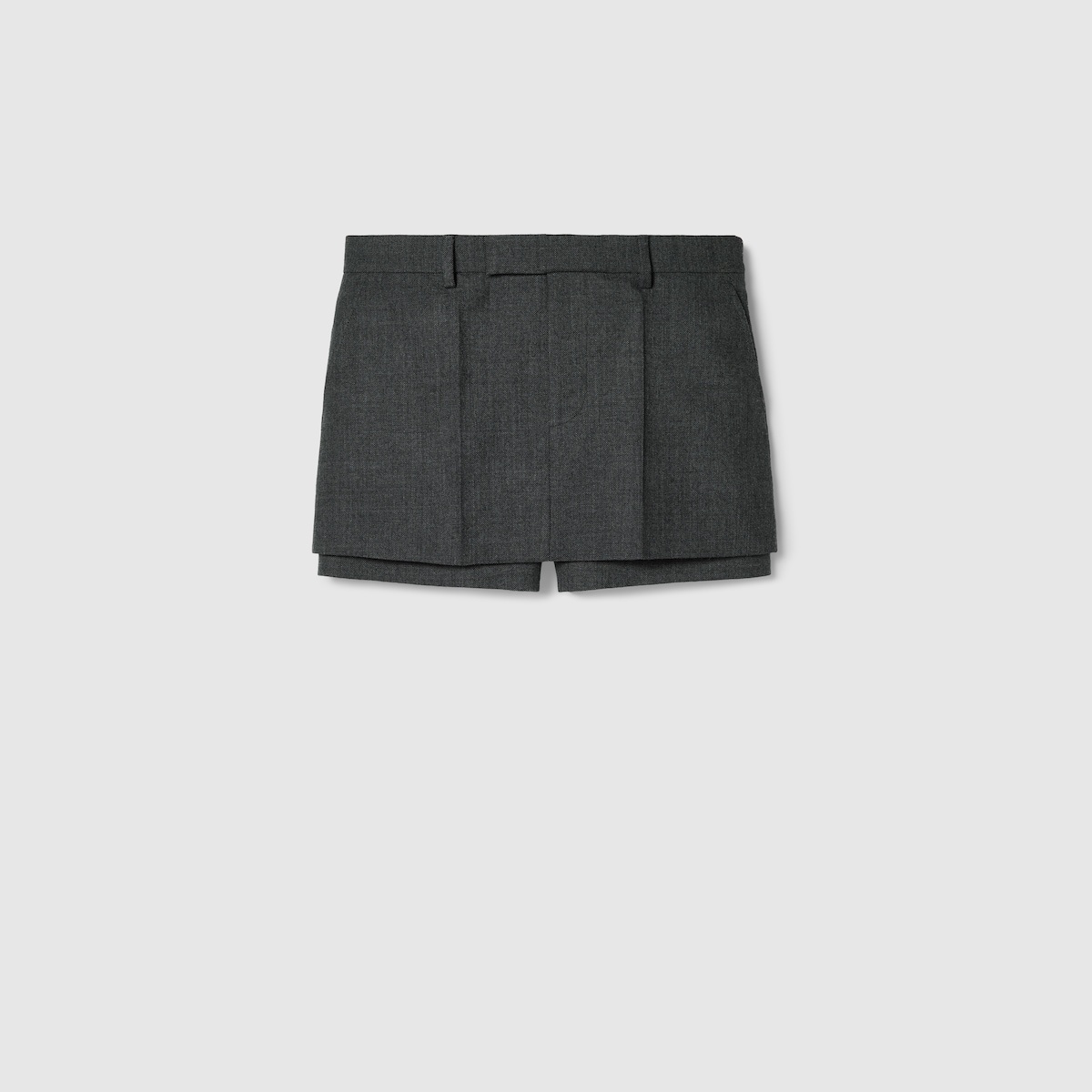 Wool grisaille mini skort - 1