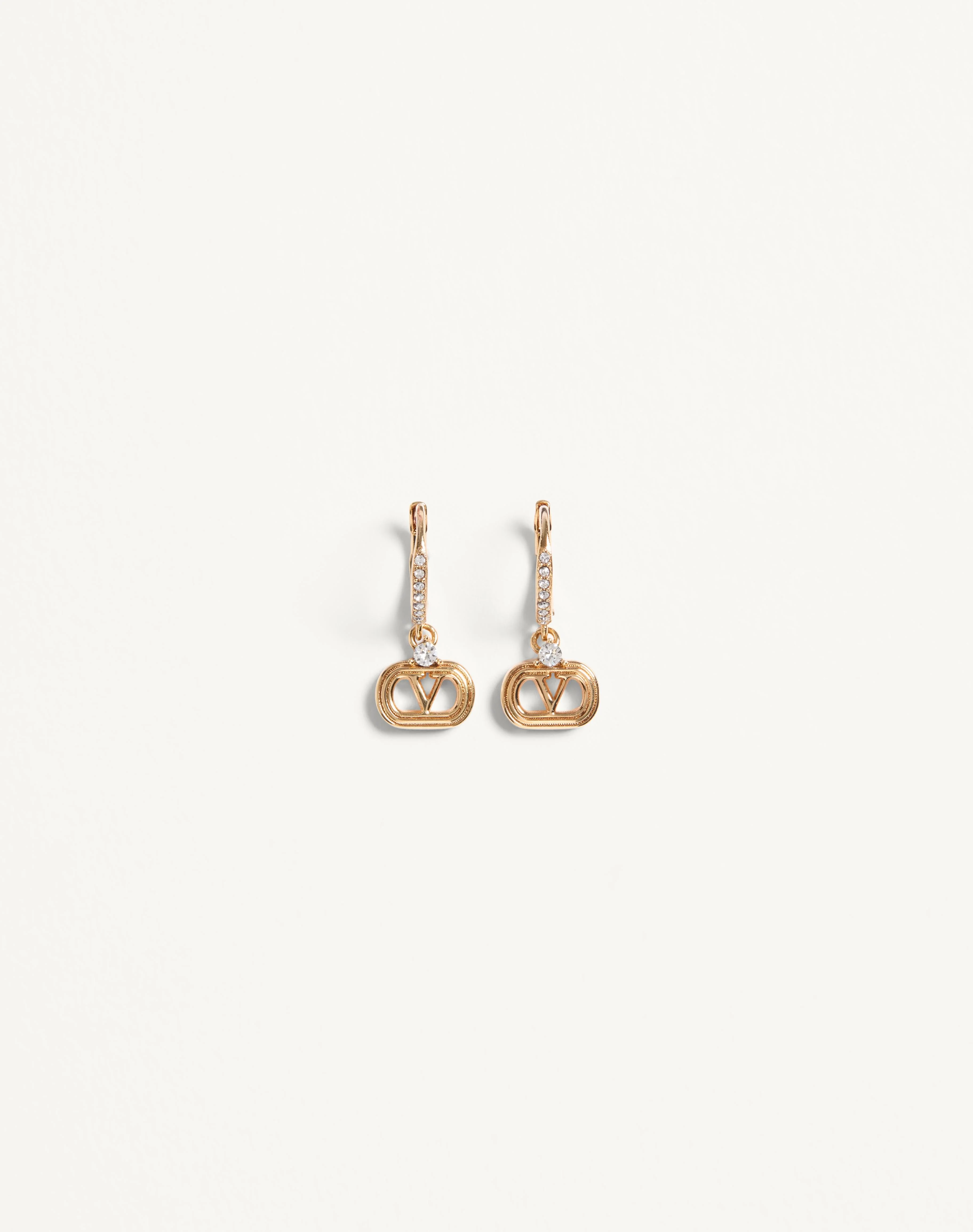 OVAL METAL EARRINGS WITH SWAROVSKI® CRYSTALS - 1