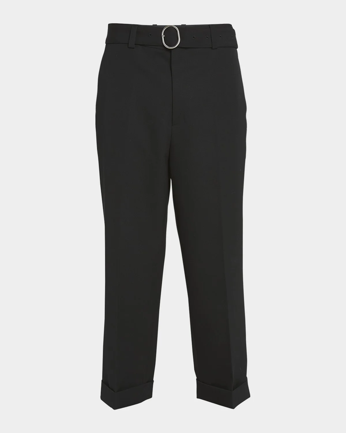 Men's Belted Straight-Leg Cuffed Trousers - 1